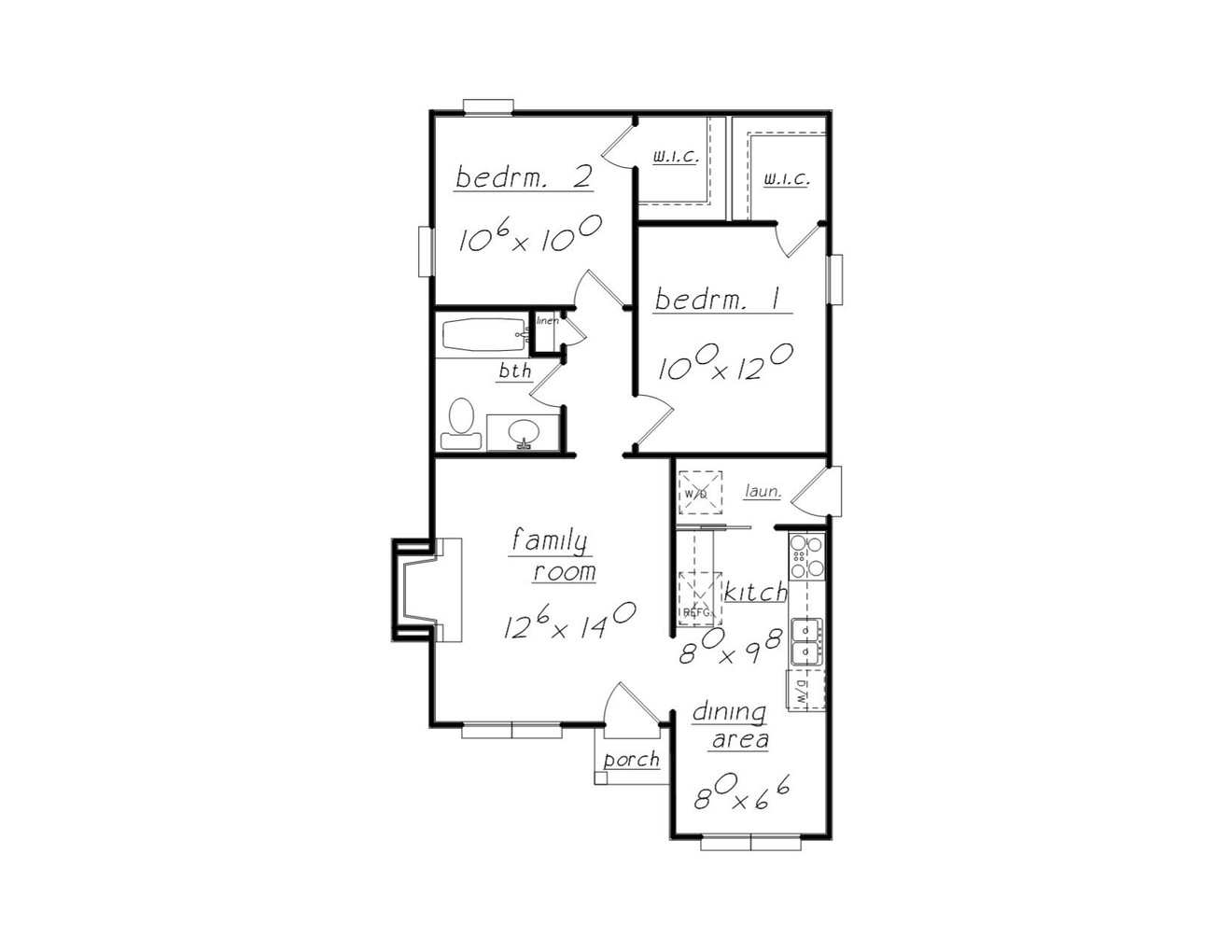 Cottage House Plan - 50486 - 1st Floor Plan