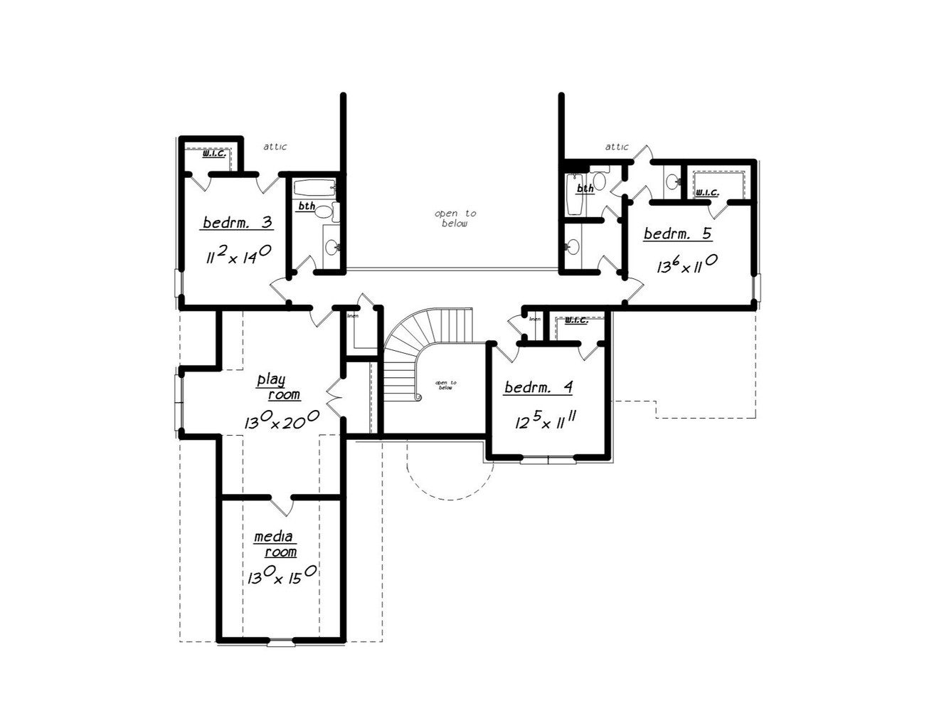 European House Plan - 46801 - 2nd Floor Plan