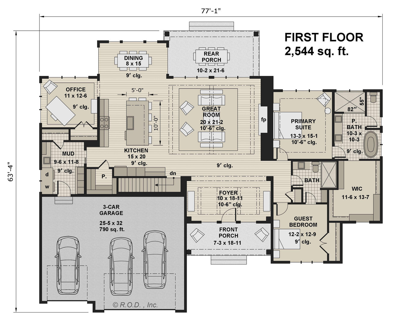 Traditional House Plan - Drift Wood Ranch 27757 - 1st Floor Plan