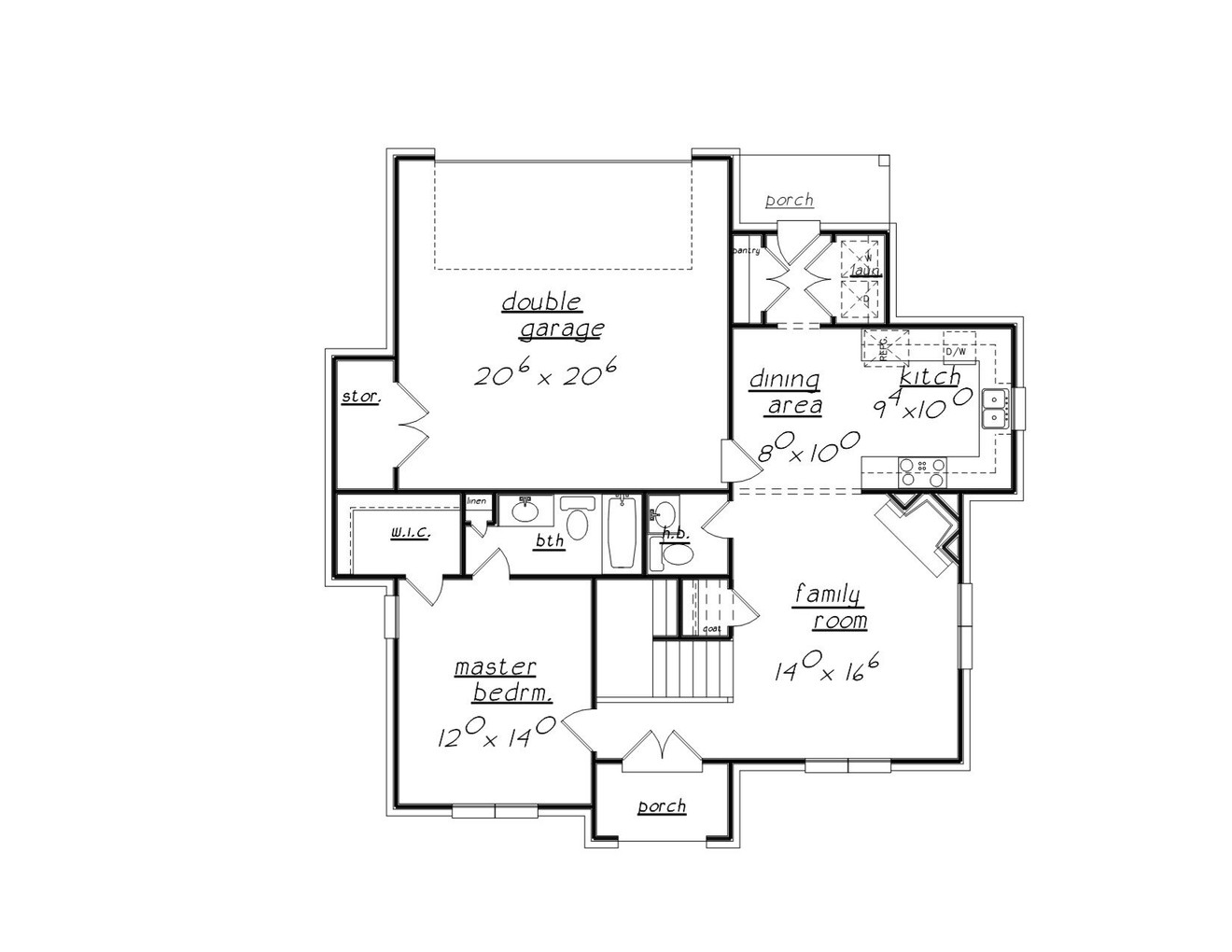 Traditional House Plan - 94112 - 1st Floor Plan