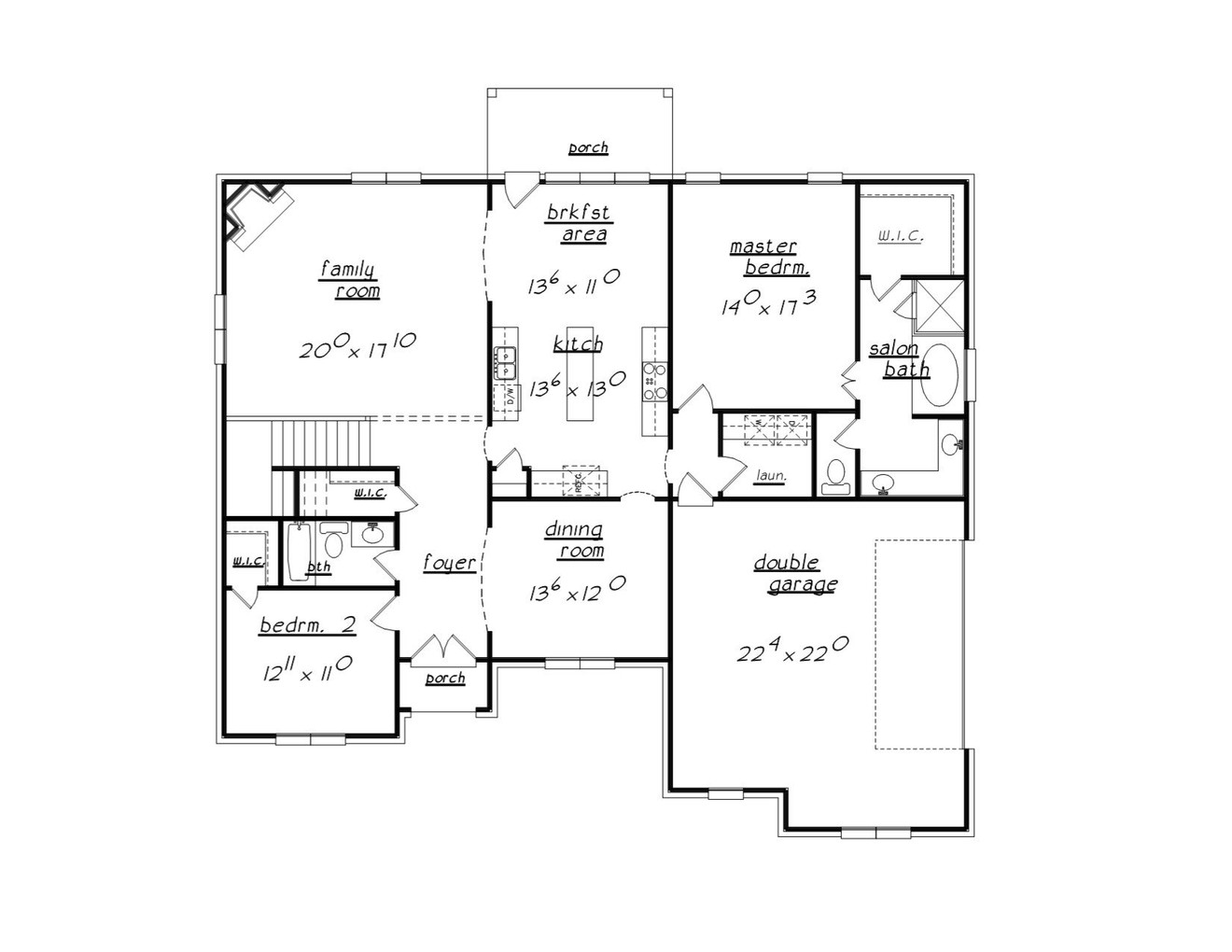 Traditional House Plan - 31083 - 1st Floor Plan