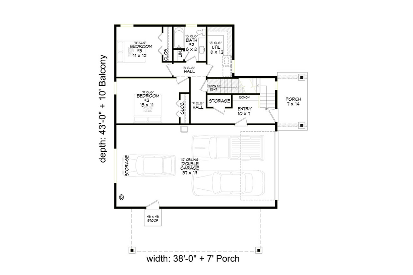 Mountain Rustic House Plan - Eagle Peak 78110 - 1st Floor Plan