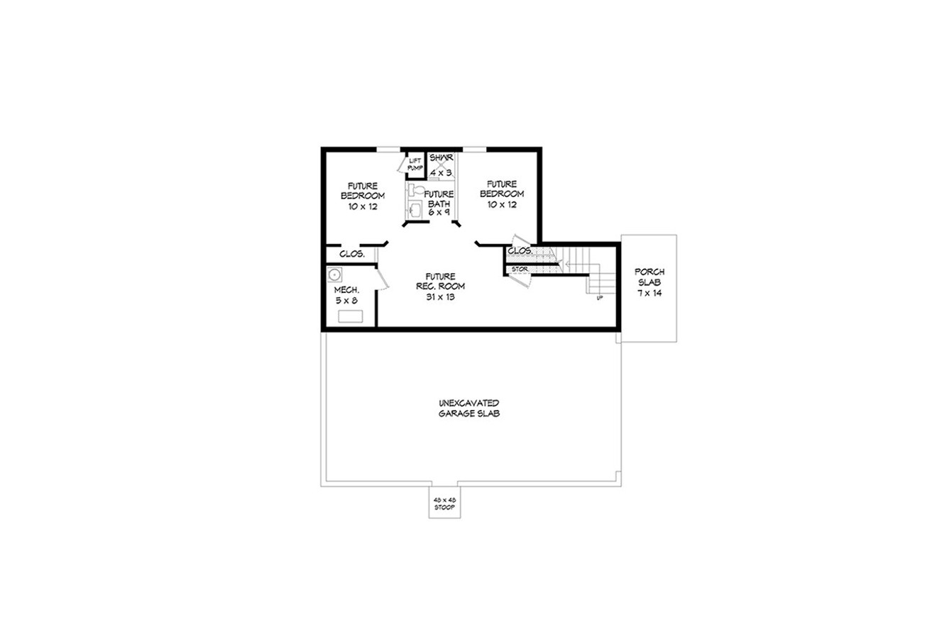 Mountain Rustic House Plan - Eagle Peak 78110 - Basement Floor Plan