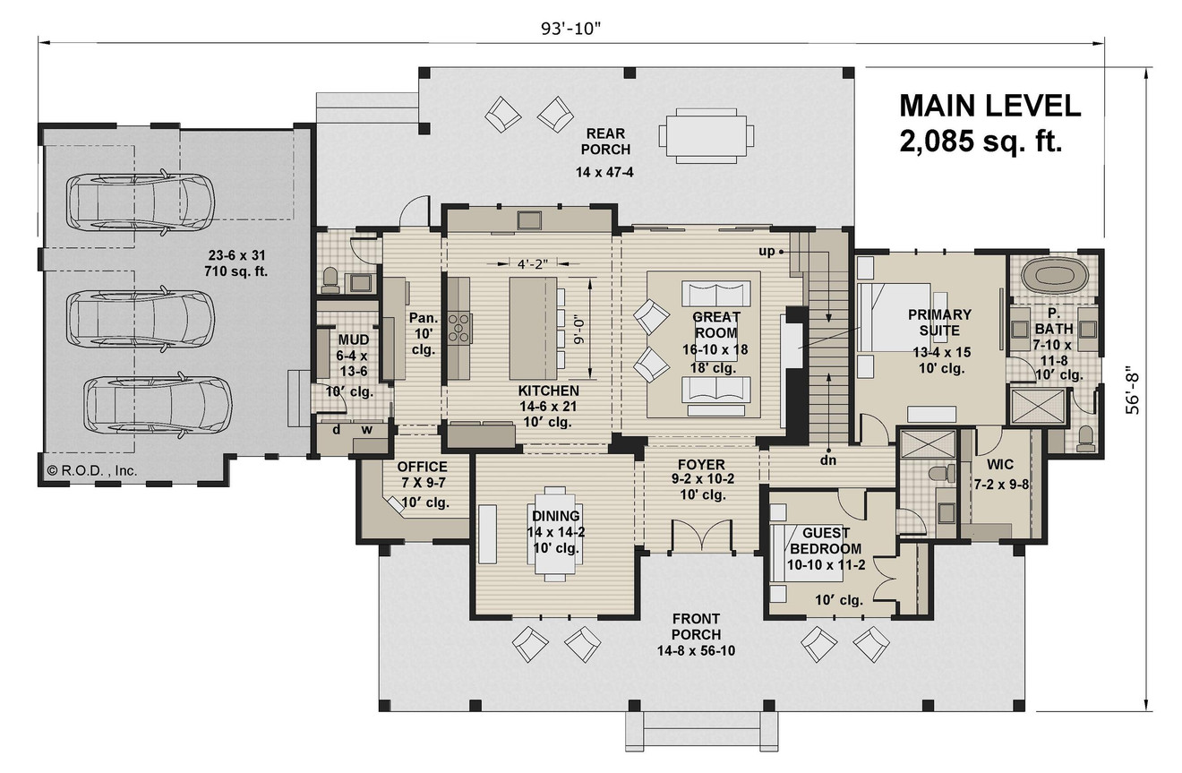 Farmhouse House Plan - Waterstone 46757 - 1st Floor Plan