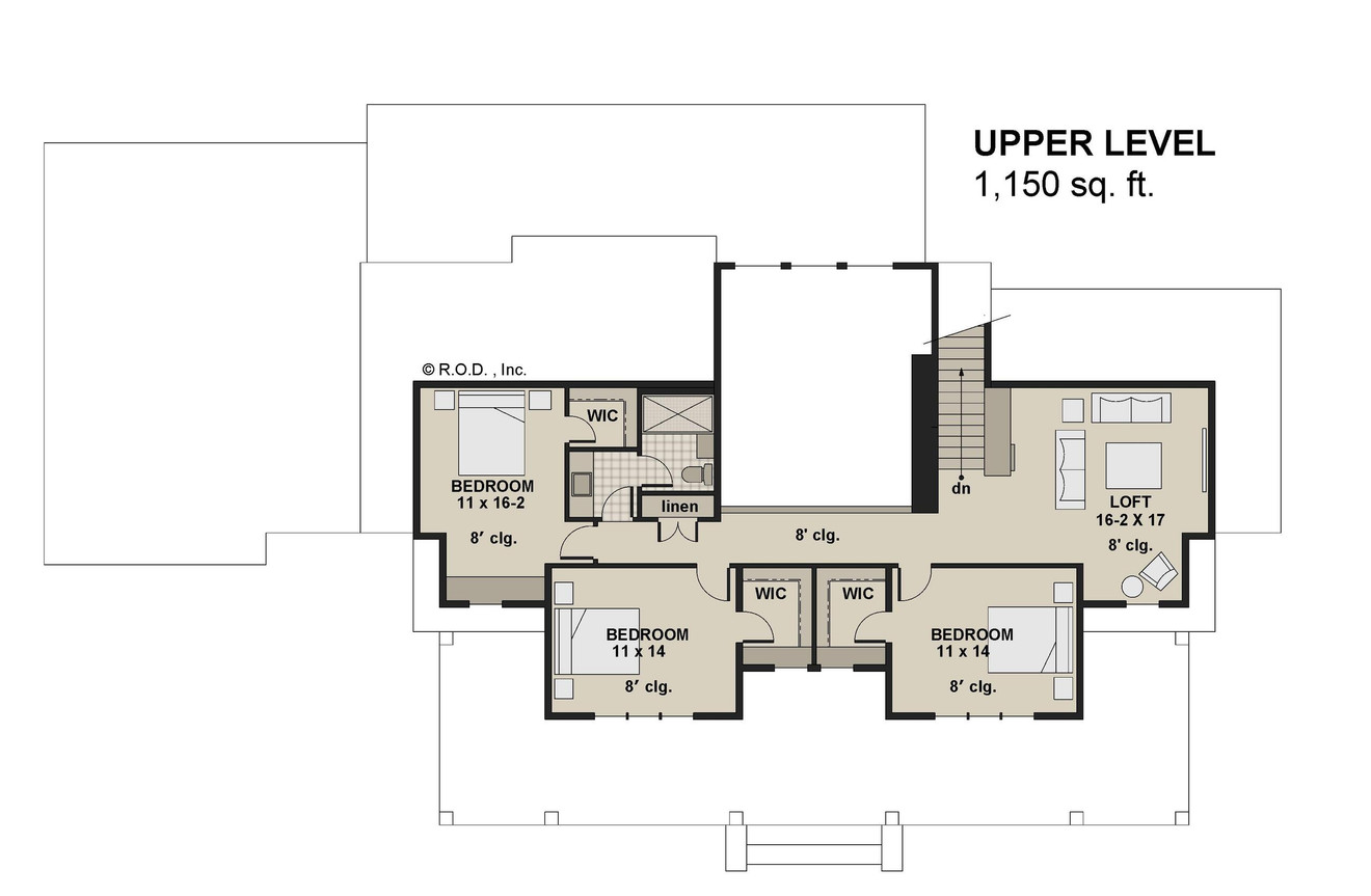 Farmhouse House Plan - Waterstone 46757 - 2nd Floor Plan