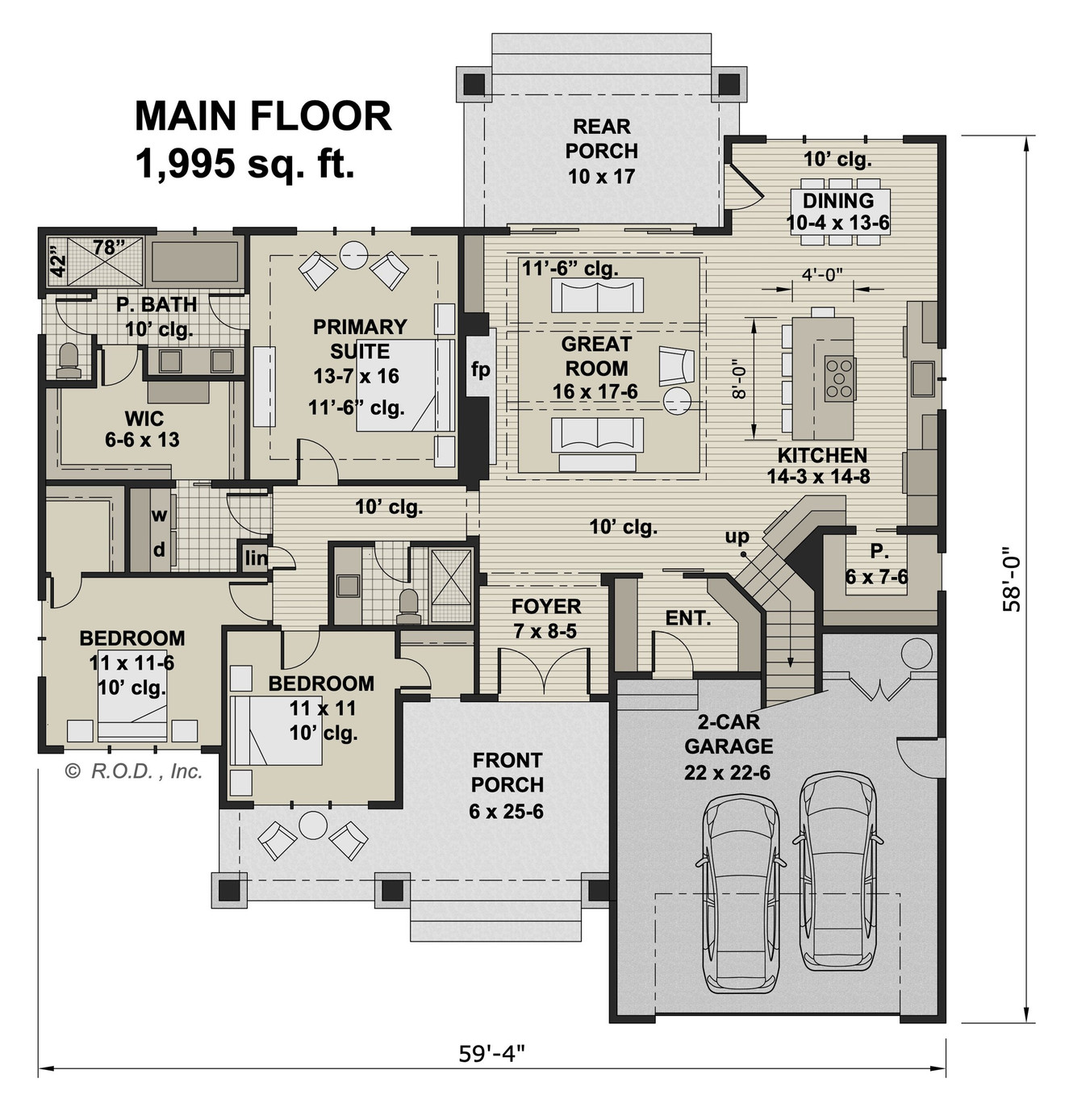 Farmhouse House Plan - Waterbury 19583 - 1st Floor Plan