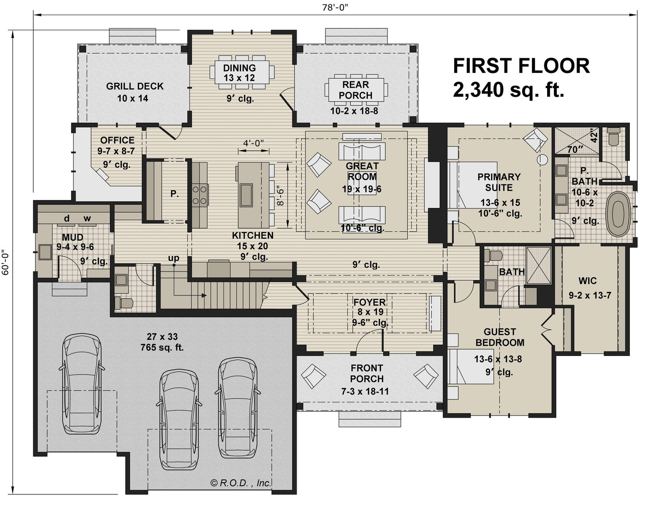 Farmhouse House Plan - West Wood 35337 - 1st Floor Plan