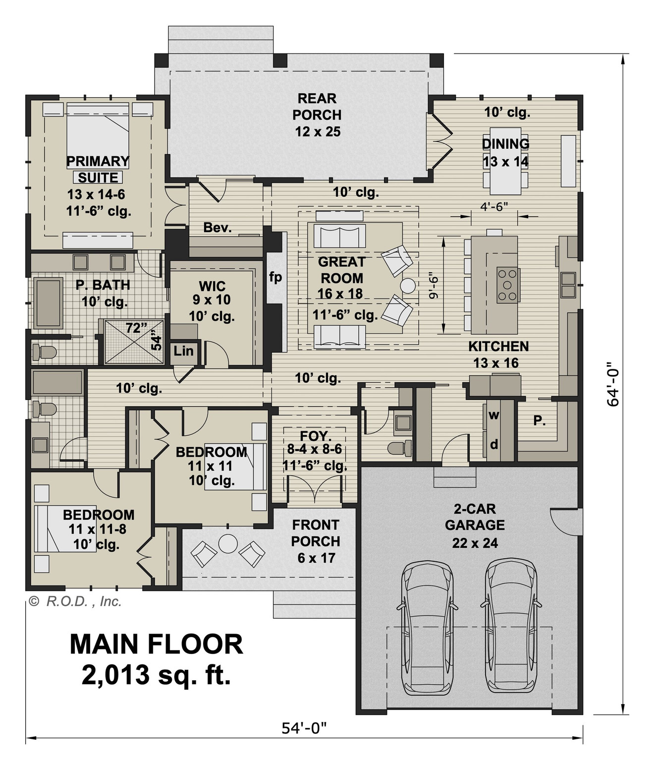 Farmhouse House Plan - Alpine Grove 69594 - 1st Floor Plan