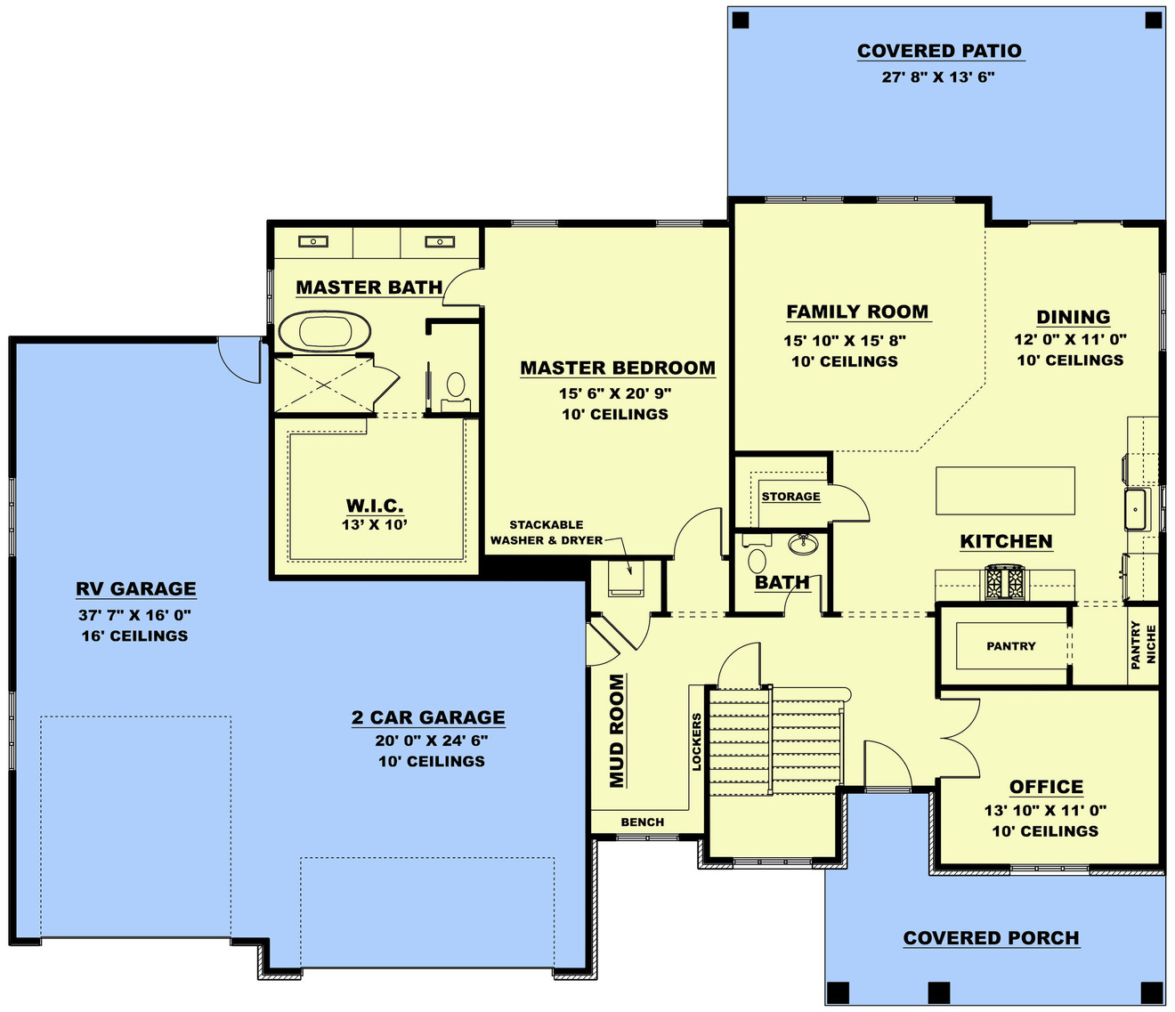 Traditional House Plan - The Rampage 72889 - 1st Floor Plan