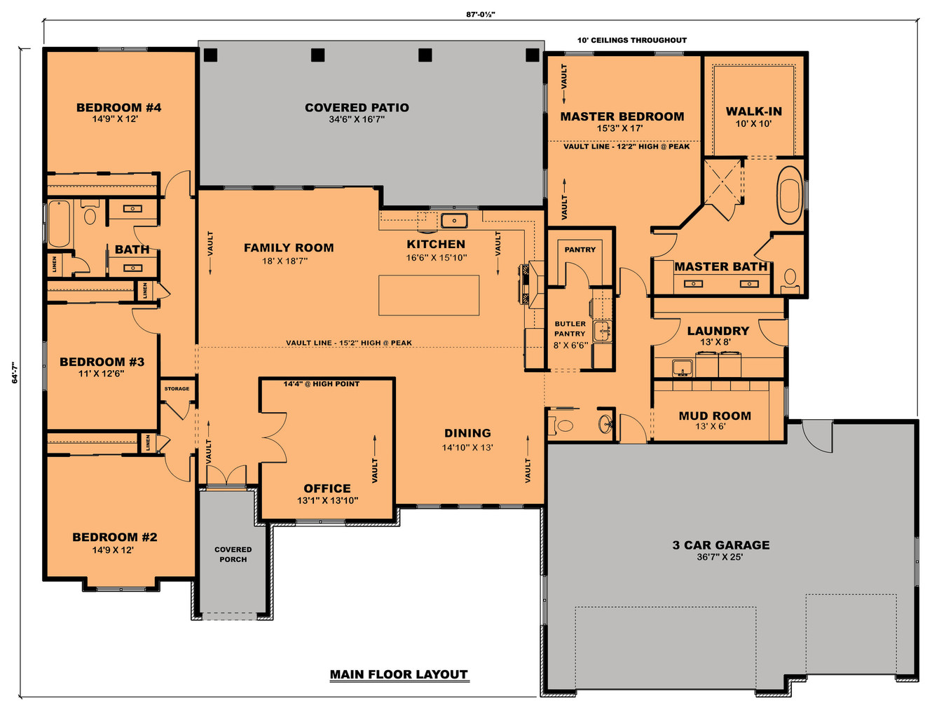 Traditional House Plan - The Bear Claw Poppy 48602 - 1st Floor Plan