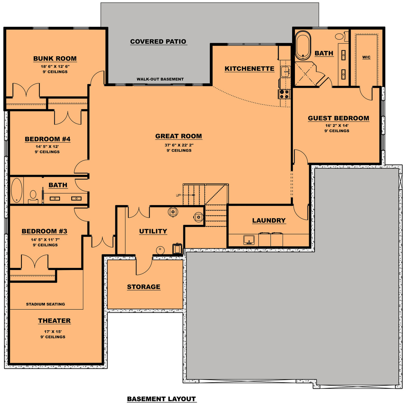 Modern House Plan - The Rylee 96338 - Basement Floor Plan