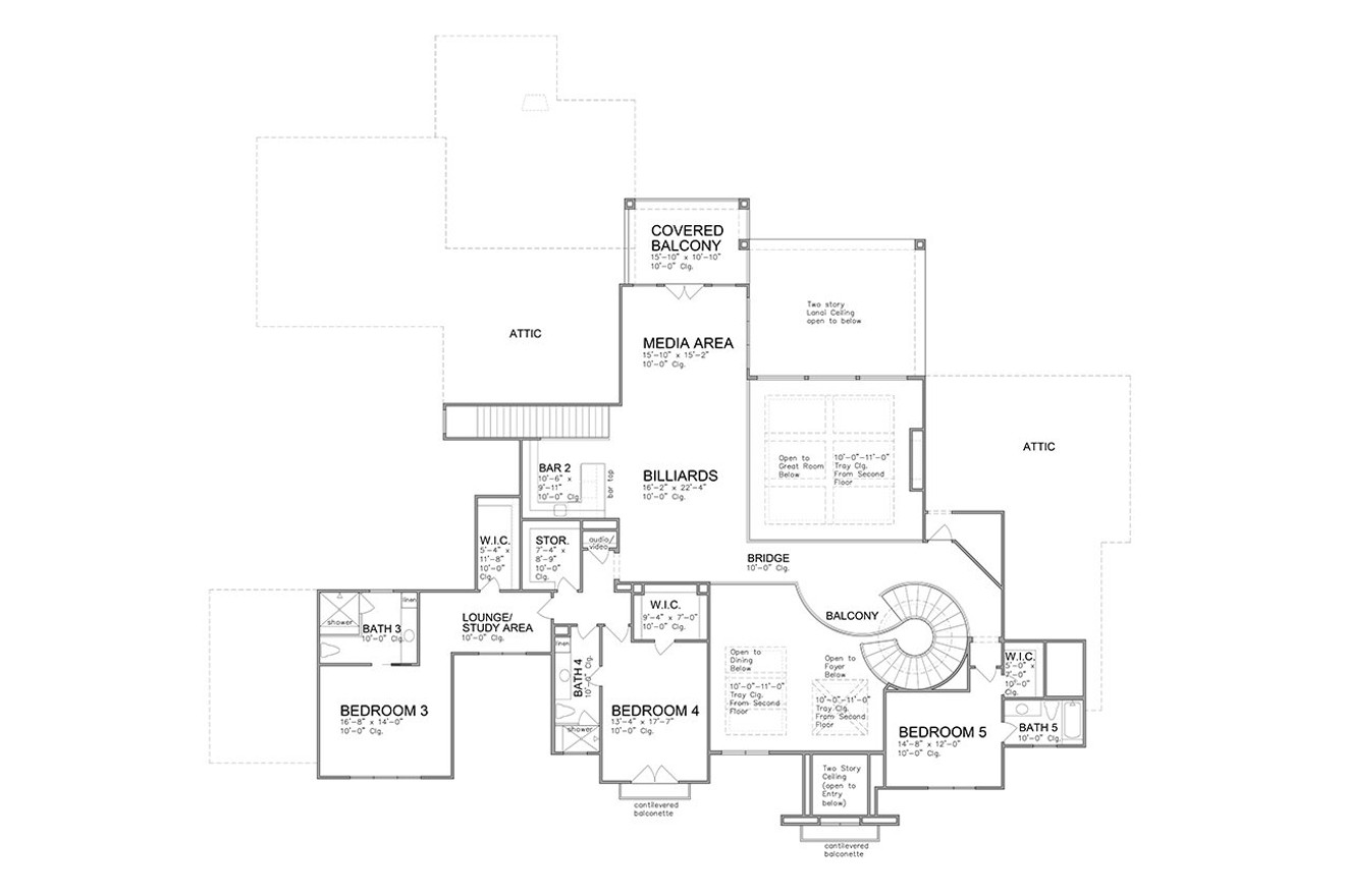 Modern House Plan - 39570 - 2nd Floor Plan