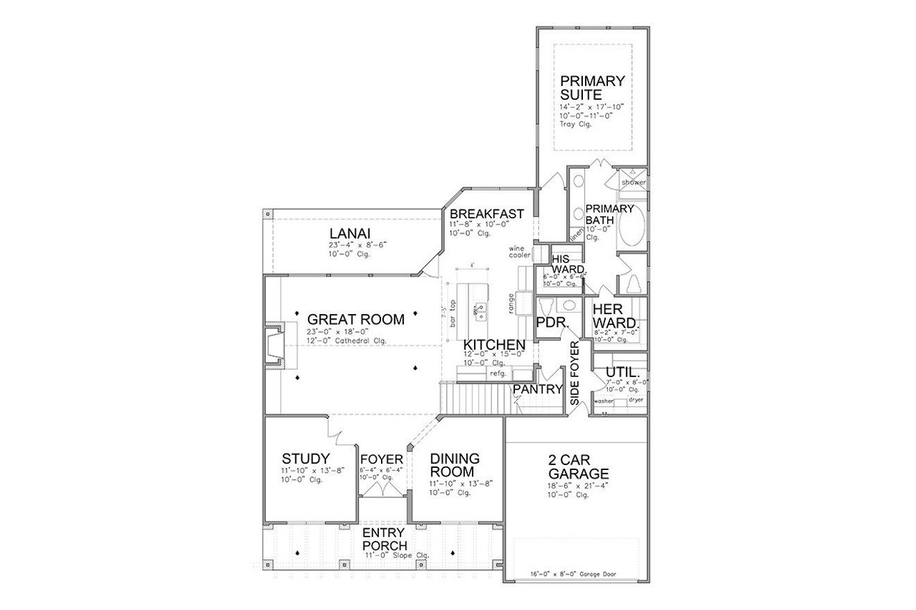 Farmhouse House Plan - 91323 - 1st Floor Plan