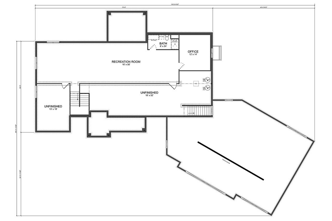 Craftsman House Plan - Evelyn Ranch 45130 - Basement Floor Plan