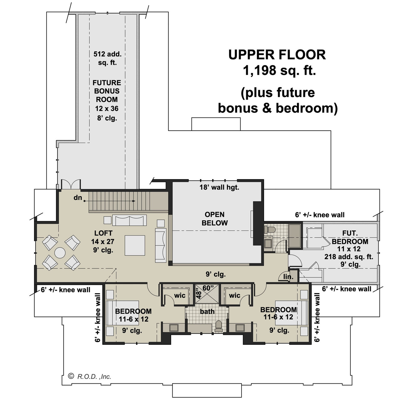Farmhouse House Plan - Autumn Ridge  49245 - 2nd Floor Plan