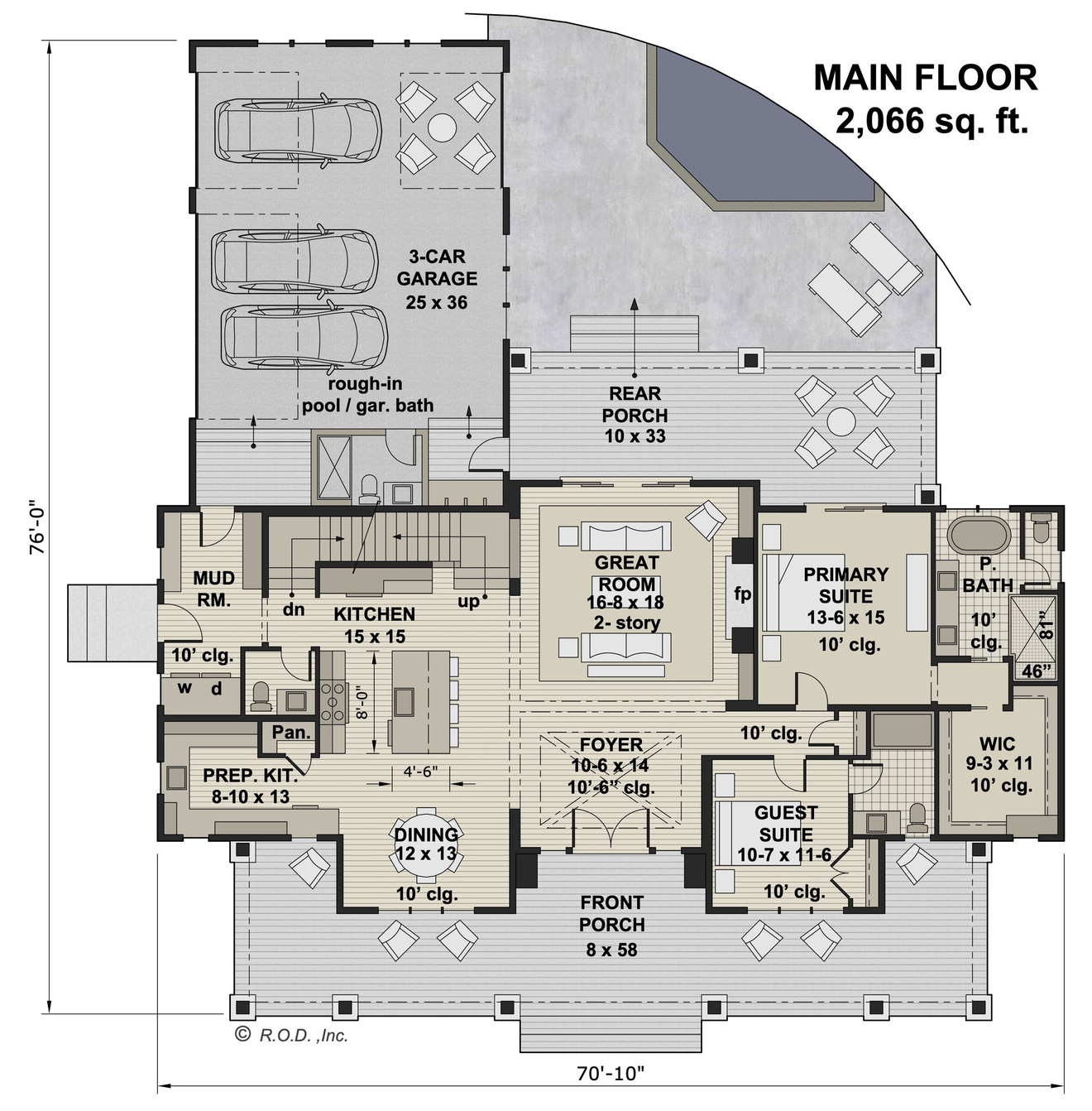 Farmhouse House Plan - Stone Haven 14550 - 1st Floor Plan