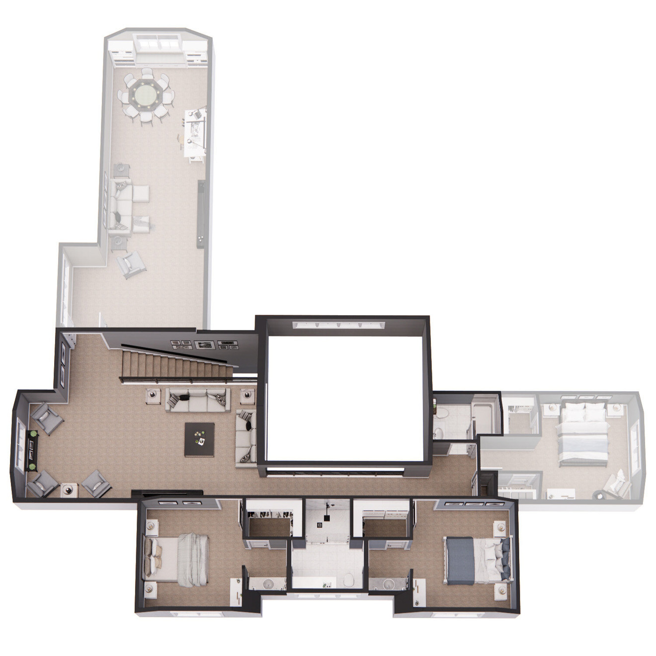 Farmhouse House Plan - Sonoma 40854 - 2nd Floor Plan Dollhouse - 