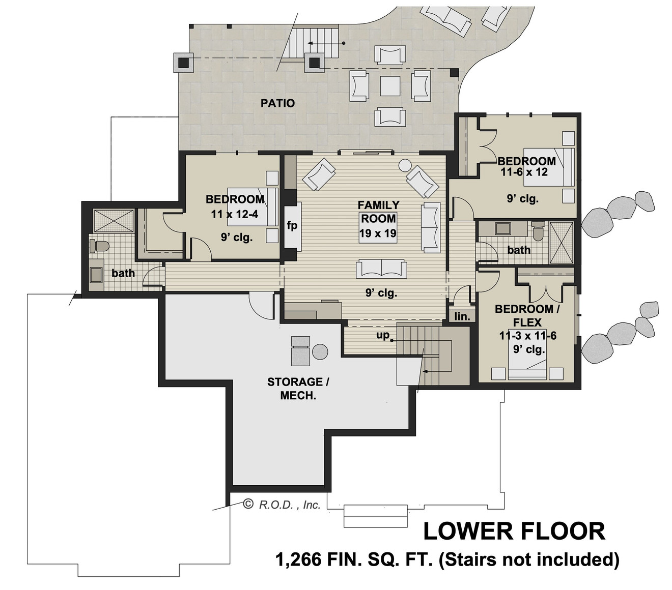 Farmhouse House Plan - Aurora Borealis 49080 - Basement Floor Plan
