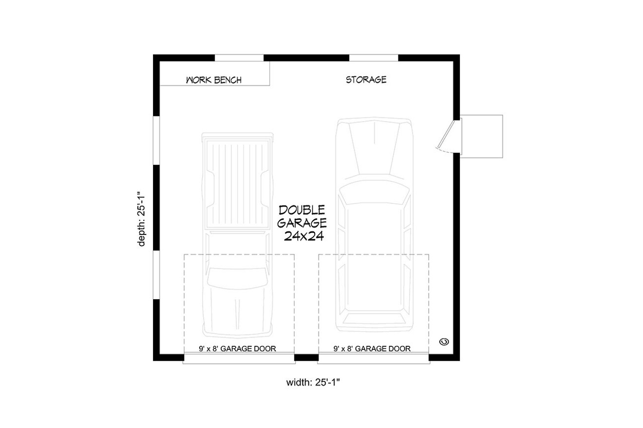 Craftsman House Plan - Countryside Garage 39717 - 1st Floor Plan