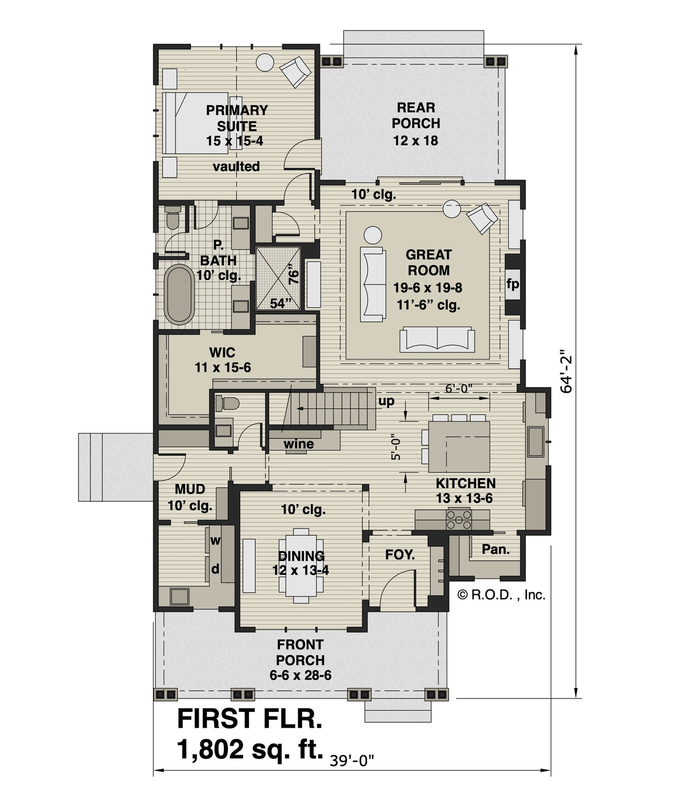 Craftsman House Plan - Crystal Creek 78646 - 1st Floor Plan