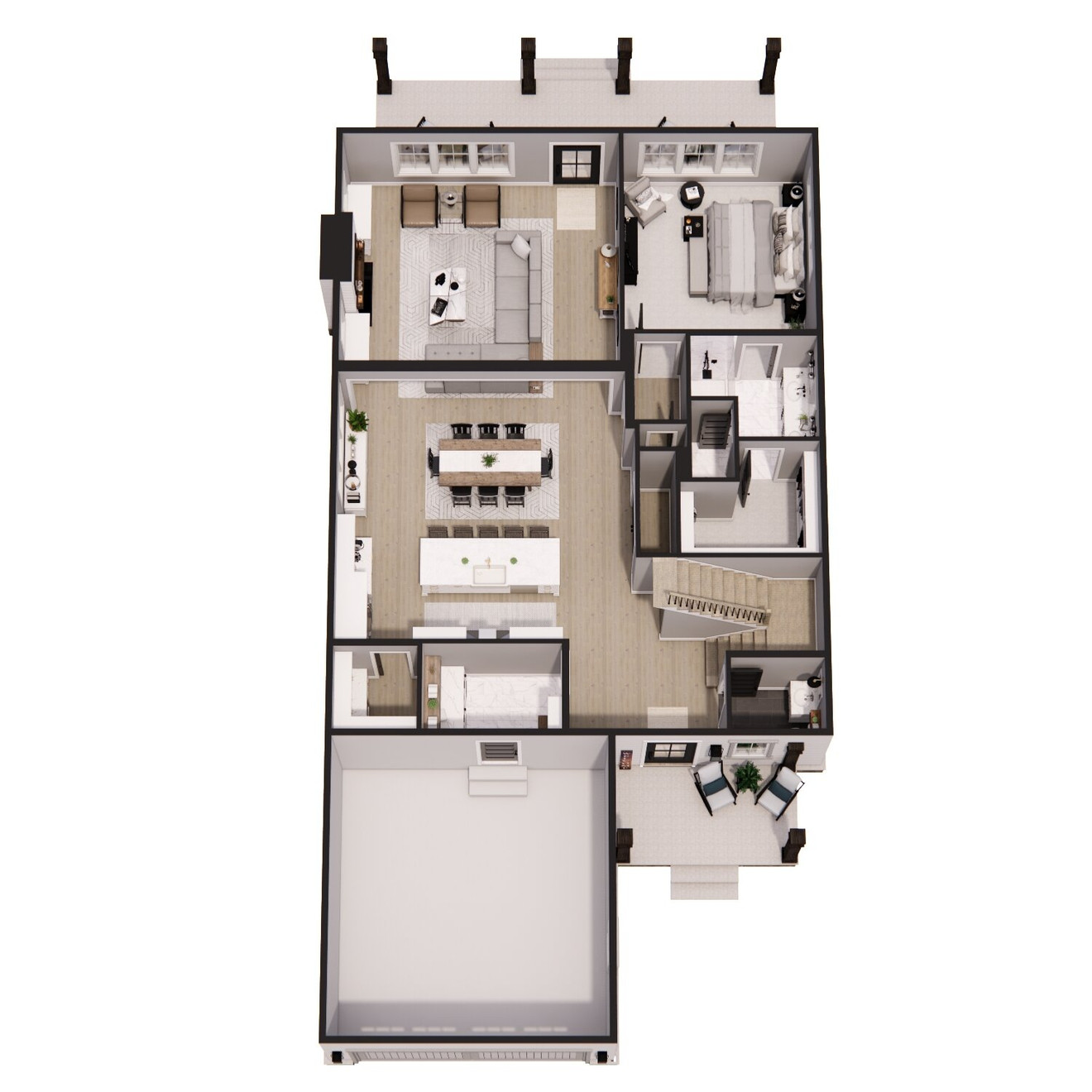 Country Style Plan - Hayward- Aerial First Floor Plan - 