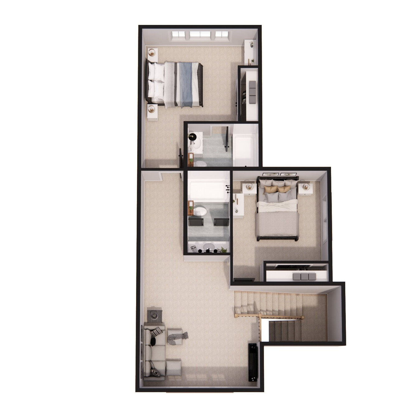  Country Style Plan - Hayward- Aerial Second Floor Plan - 2nd Floor Plan