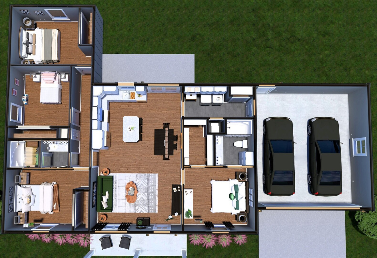 Country House Plan - 47060 - 1st Floor Plan Dollhouse - 