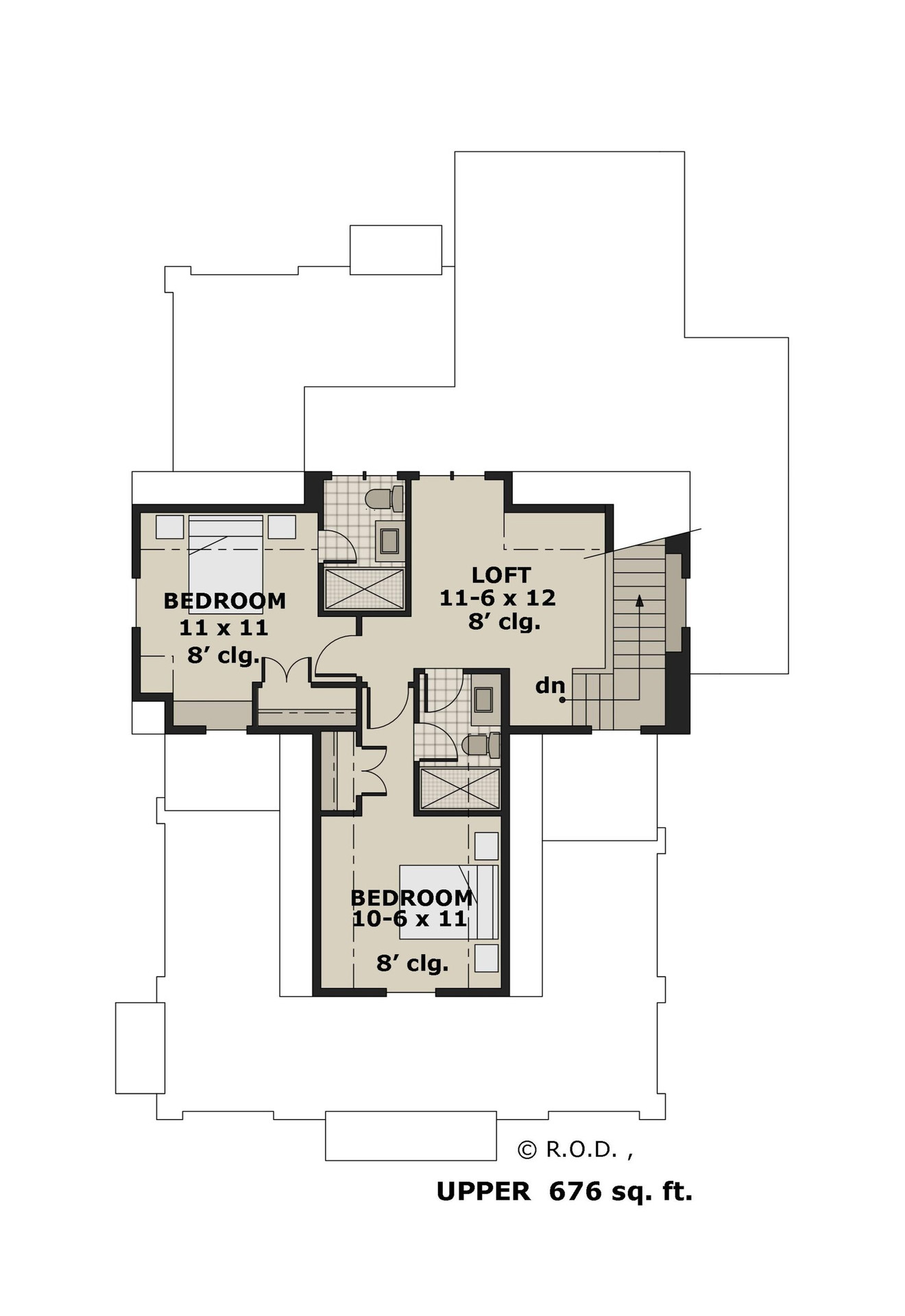 Farmhouse House Plan - Prescott 14705 - 2nd Floor Plan
