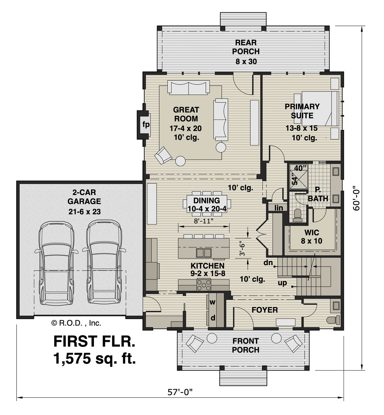 Farmhouse House Plan - Hayford 15284 - 1st Floor Plan