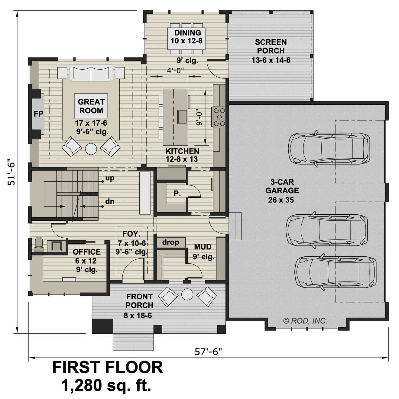 Traditional House Plan - Raven 34356 - 1st Floor Plan
