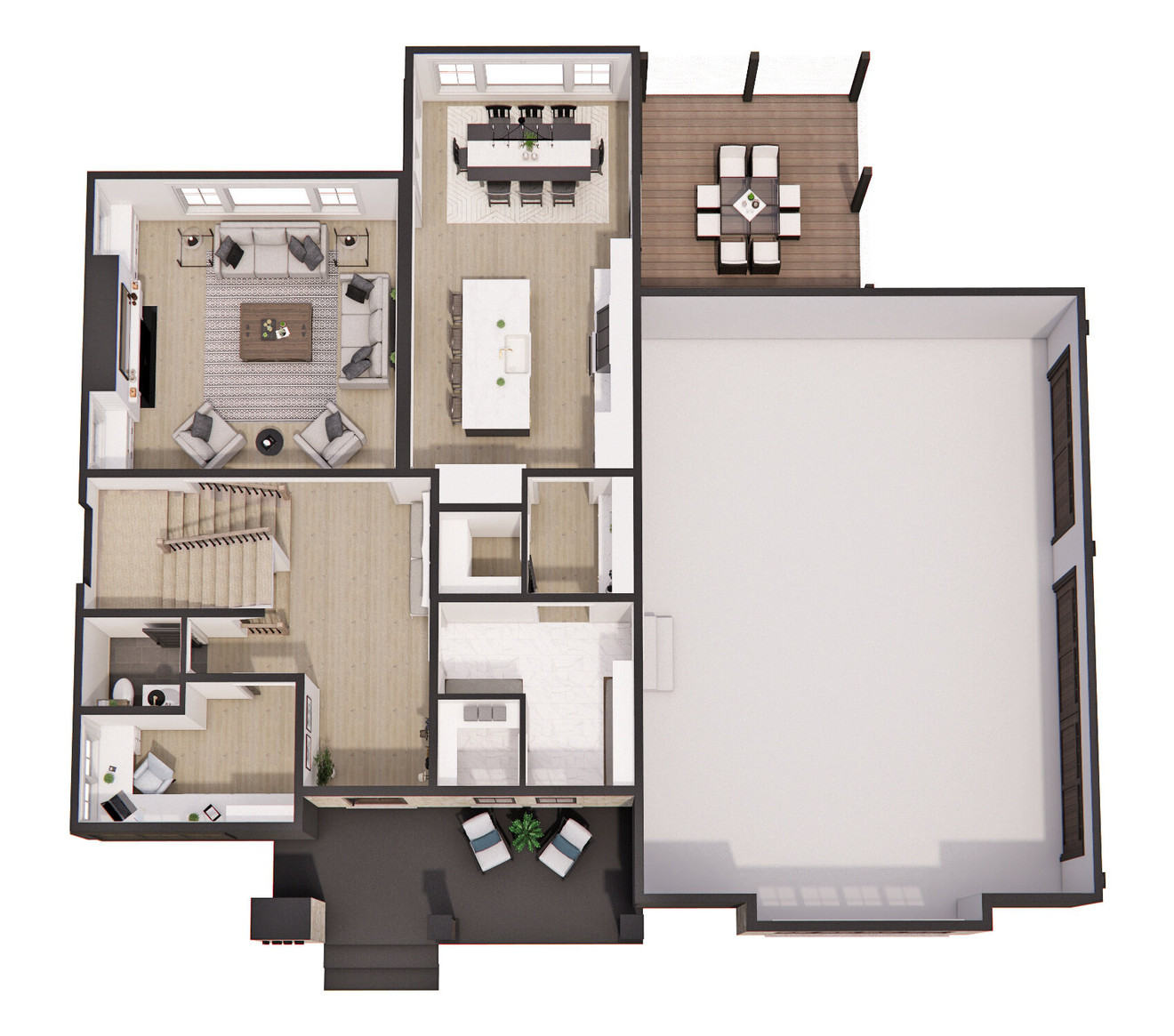 Traditional House Plan - Raven 34356 - 1st Floor Plan Dollhouse - 