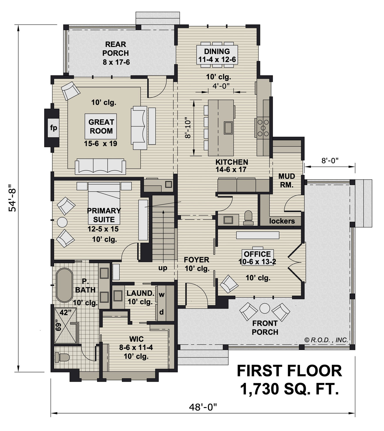 Farmhouse House Plan - Jameson 48431 - 1st Floor Plan