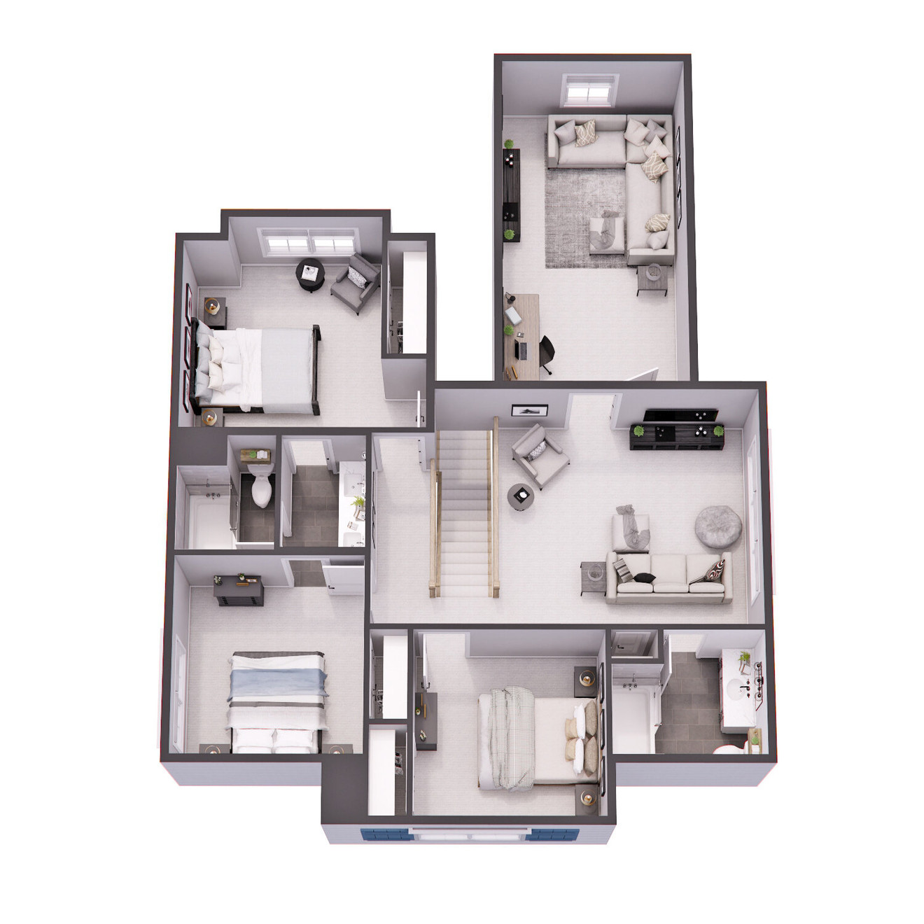 Country House Plan - Harriet 87512 - 2nd Floor Plan Dollhouse - 