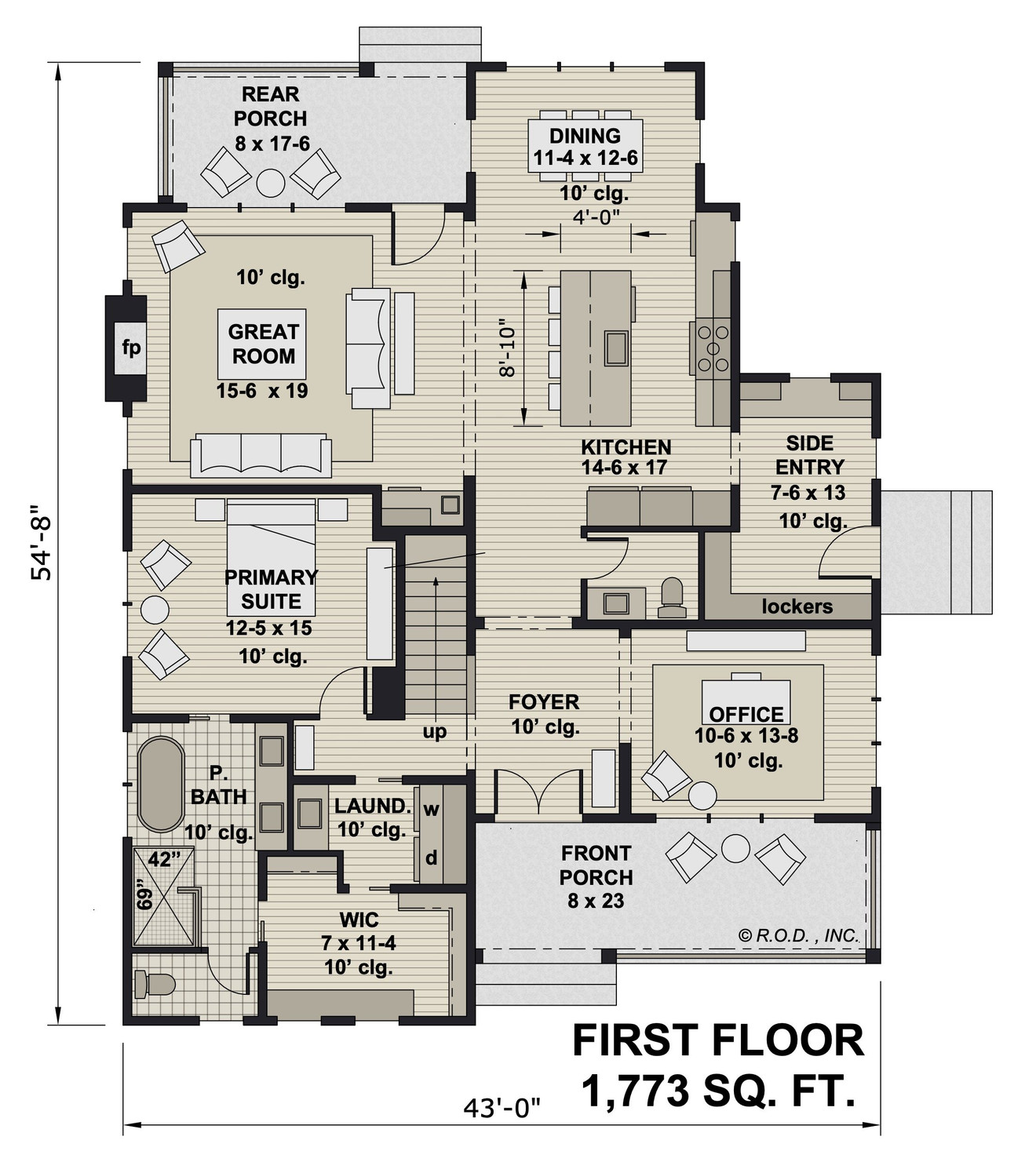 Farmhouse House Plan - Michaela Marie 15585 - 1st Floor Plan
