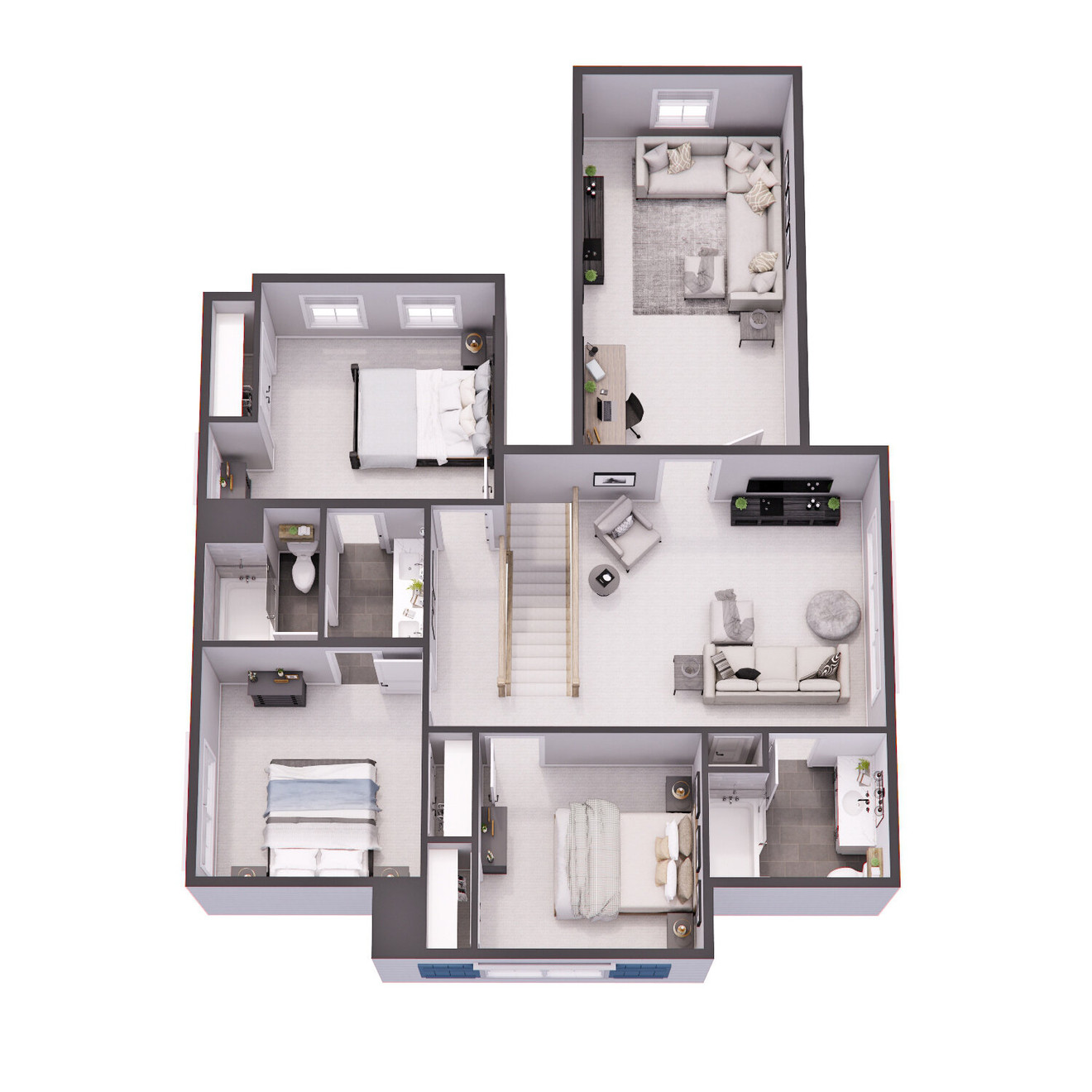 Farmhouse House Plan - Maisie 16544 - 2nd Floor Plan Dollhouse - 