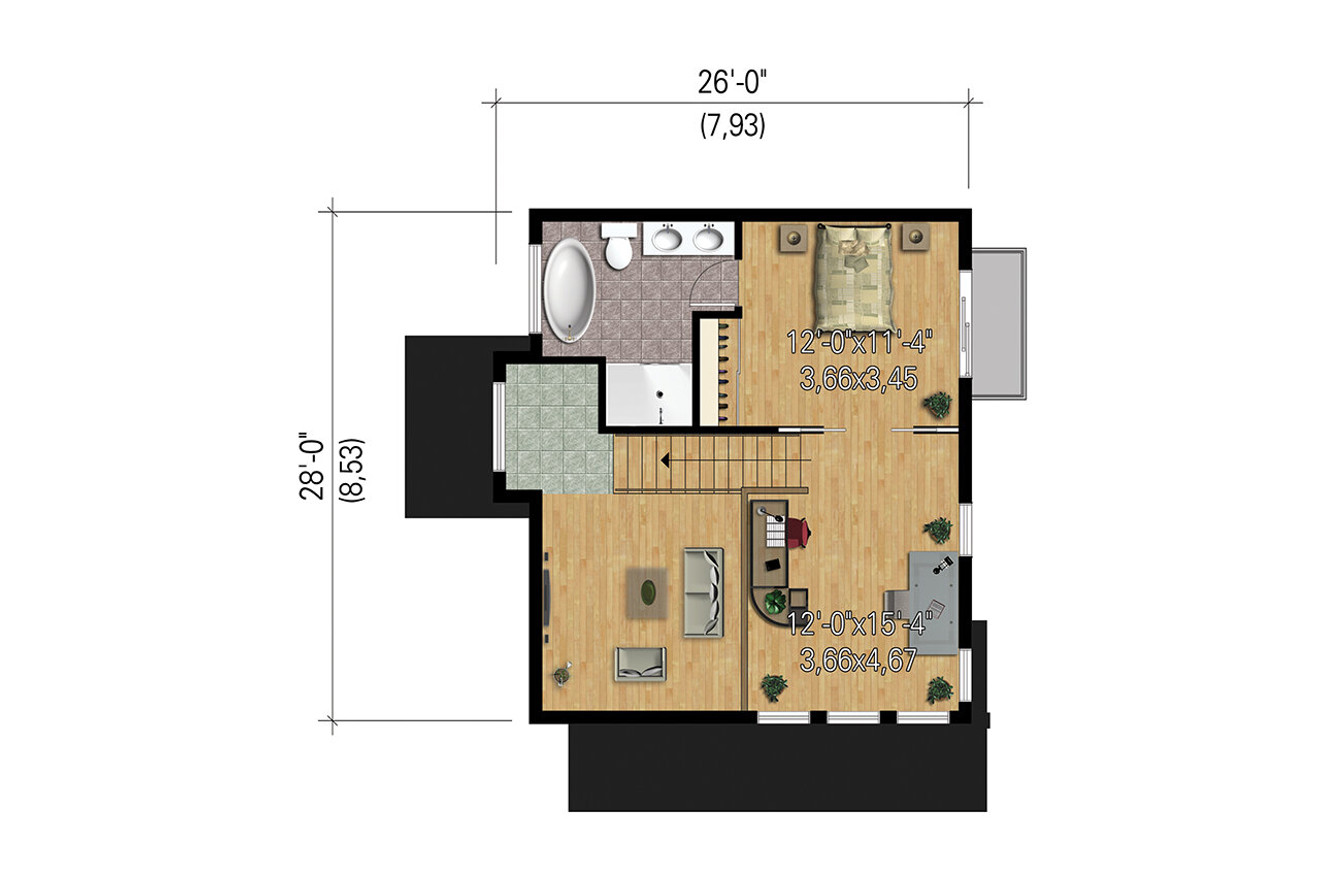 Secondary Image - Modern House Plan - 93331 - 2nd Floor Plan
