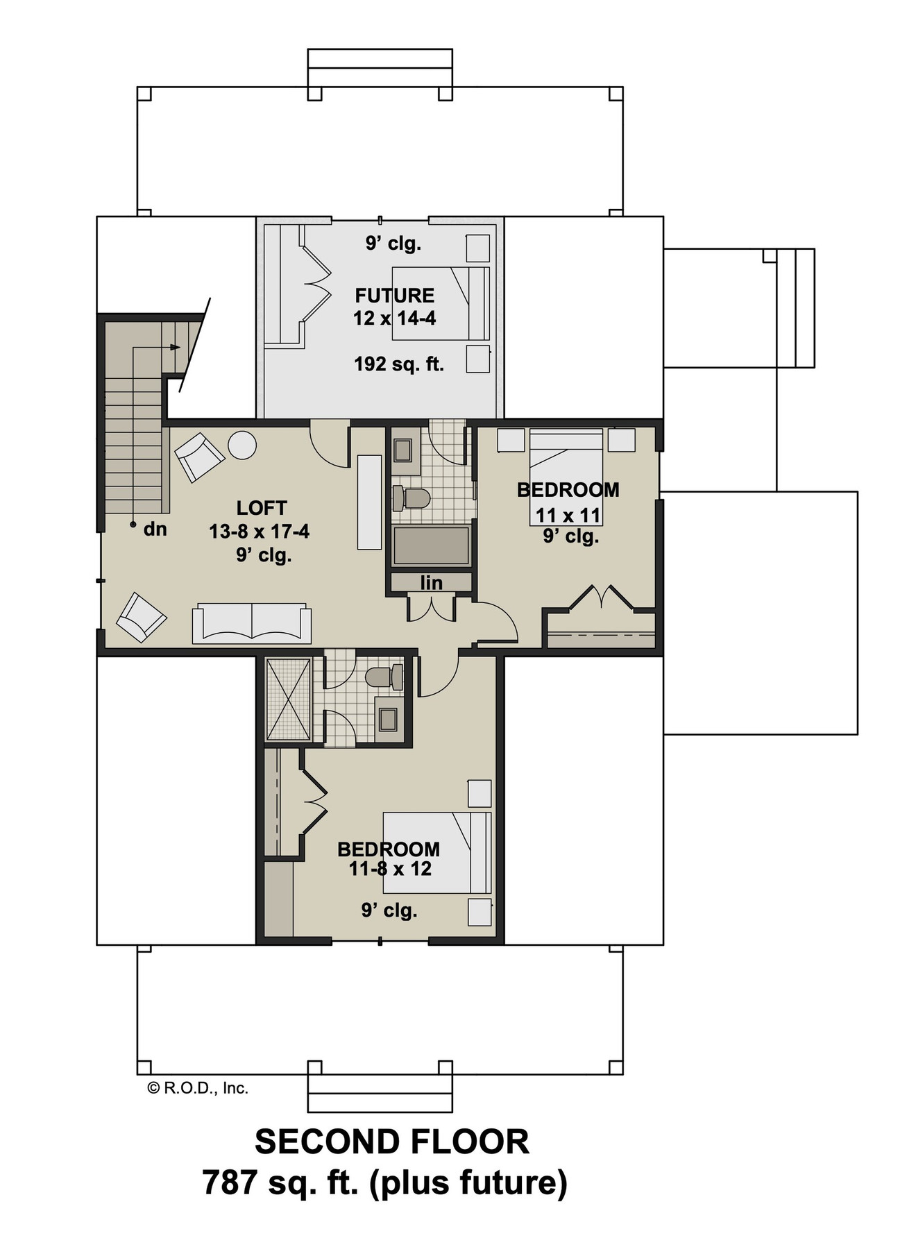Farmhouse House Plan - Monroe 64493 - 2nd Floor Plan