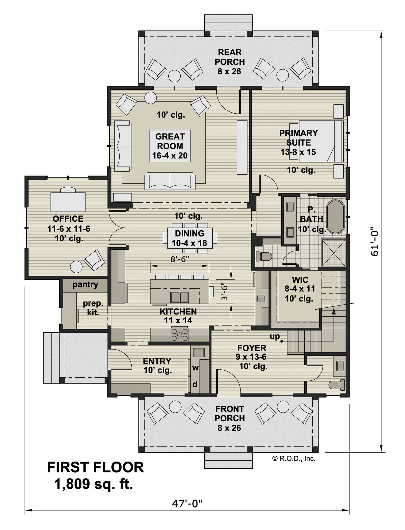 Farmhouse House Plan - Madison 63337 - 1st Floor Plan