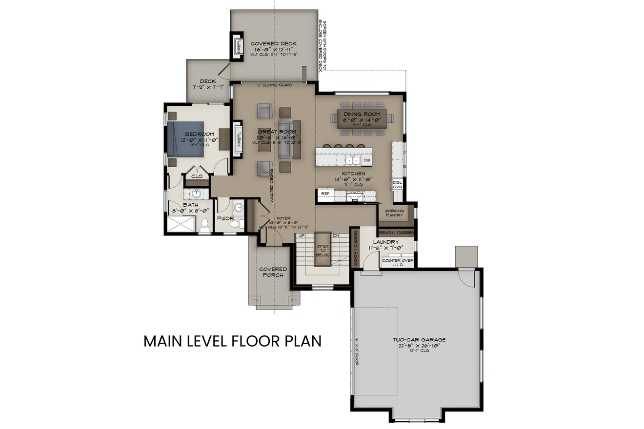 Mountain Rustic House Plan - Arctic Lupine 47306 - 1st Floor Plan