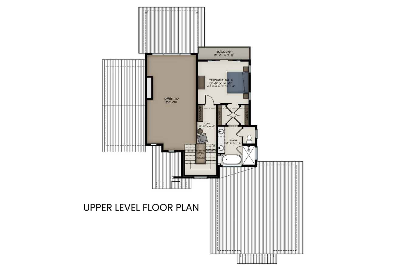 Secondary Image - Mountain Rustic House Plan - Arctic Lupine 47306 - 2nd Floor Plan