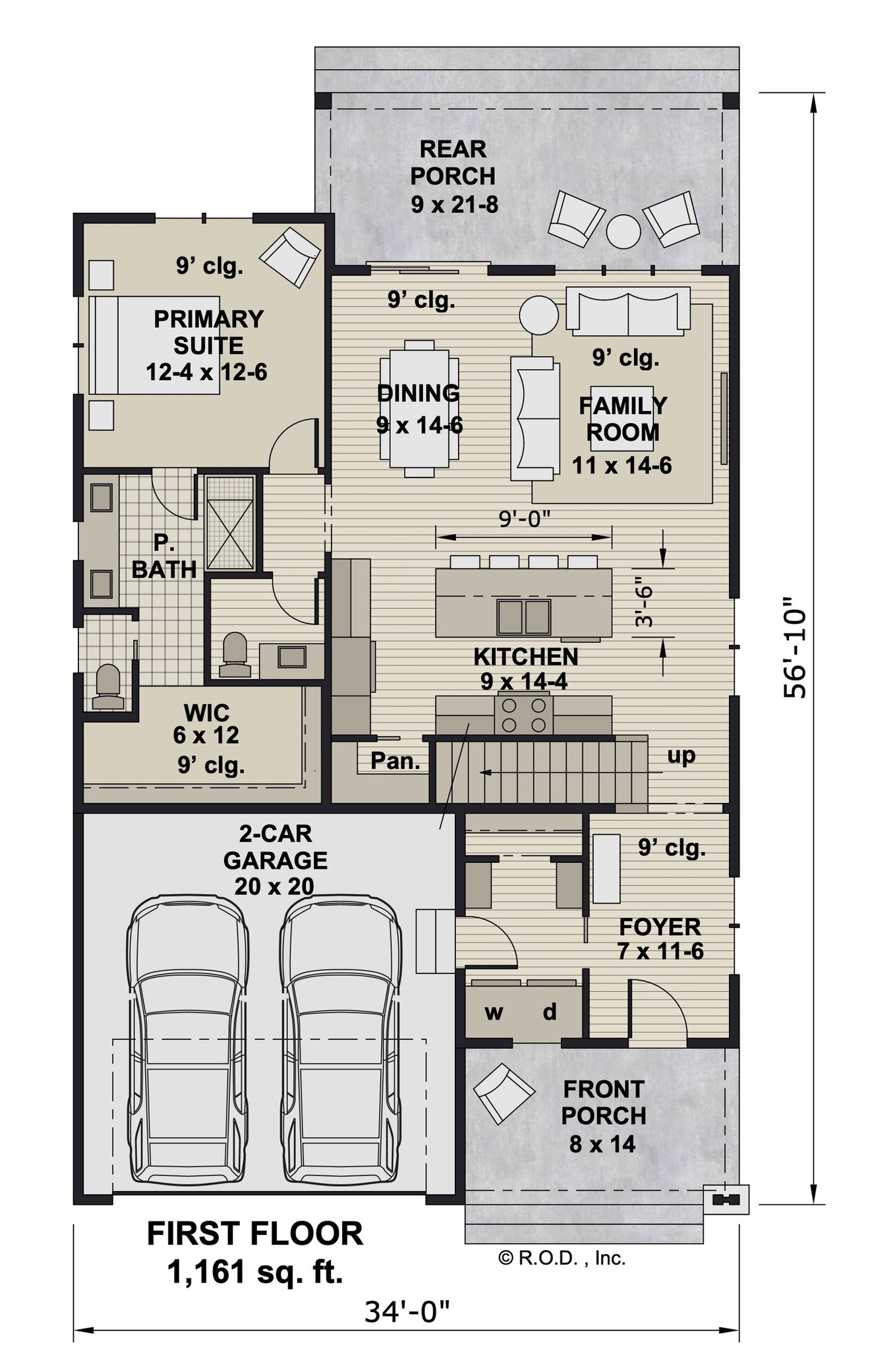 Bungalow House Plan - Greenwood 48363 - 1st Floor Plan