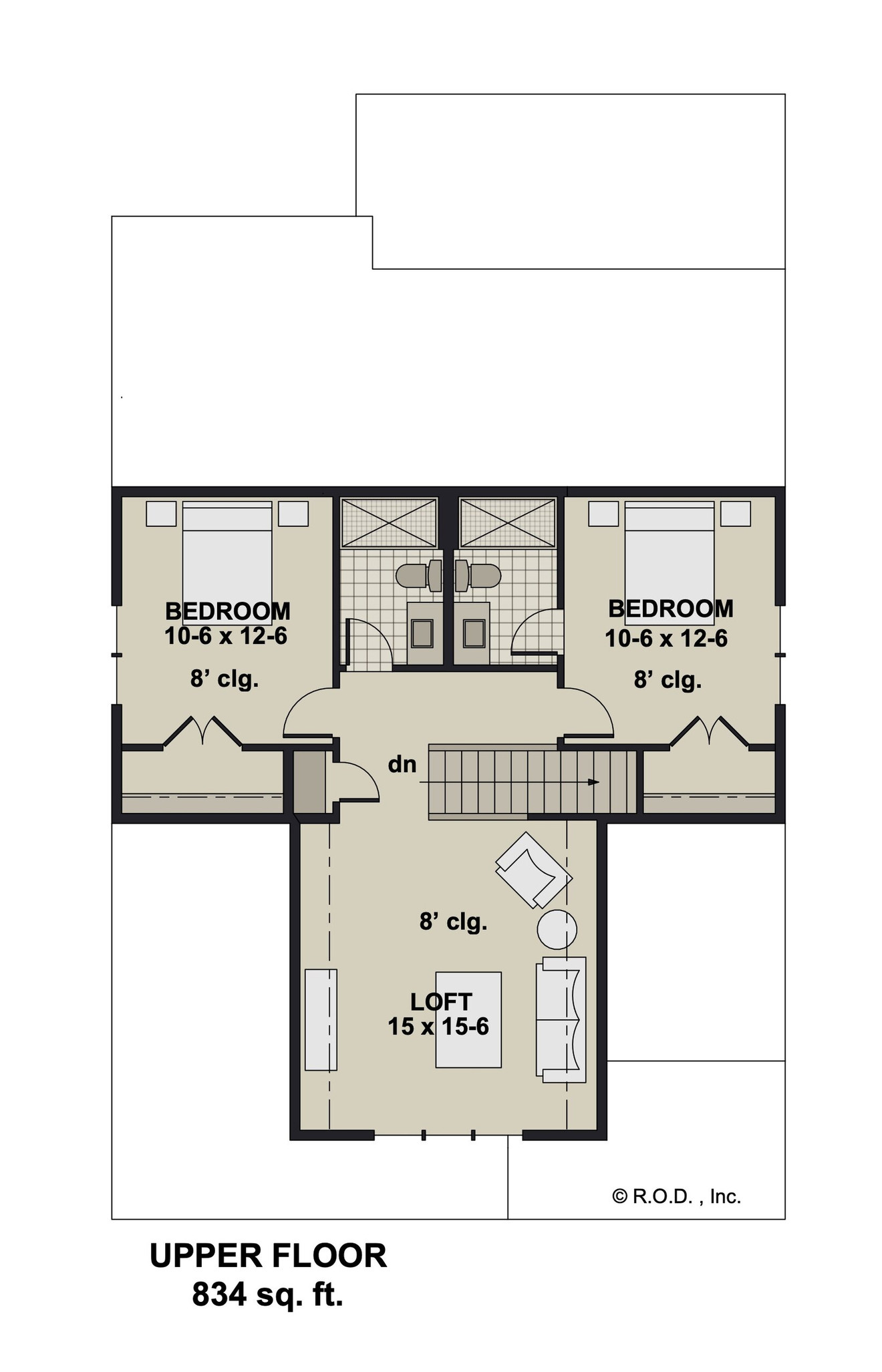Bungalow House Plan - Greenwood 48363 - 2nd Floor Plan