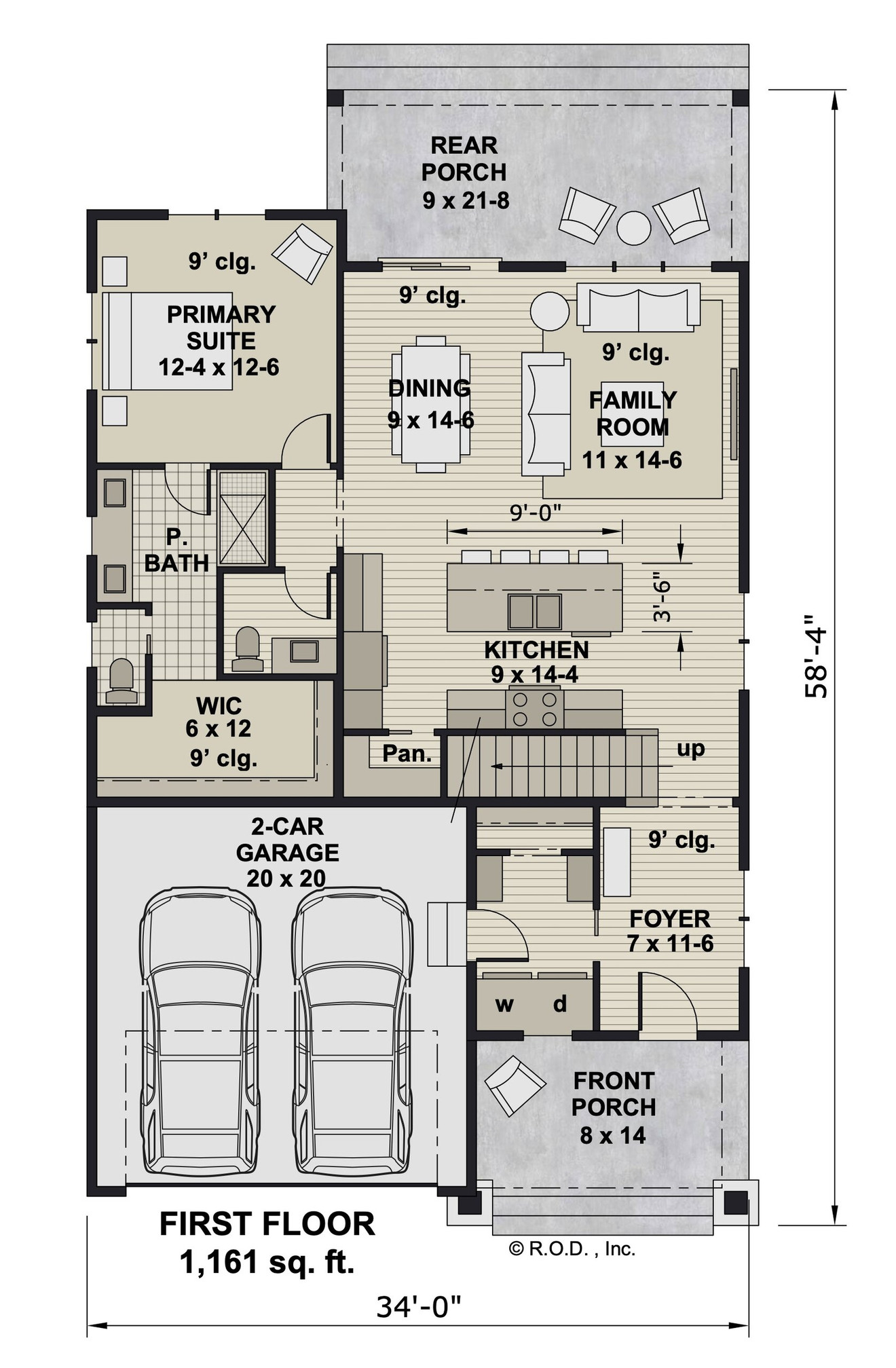 Craftsman House Plan - Allendale 38337 - 1st Floor Plan