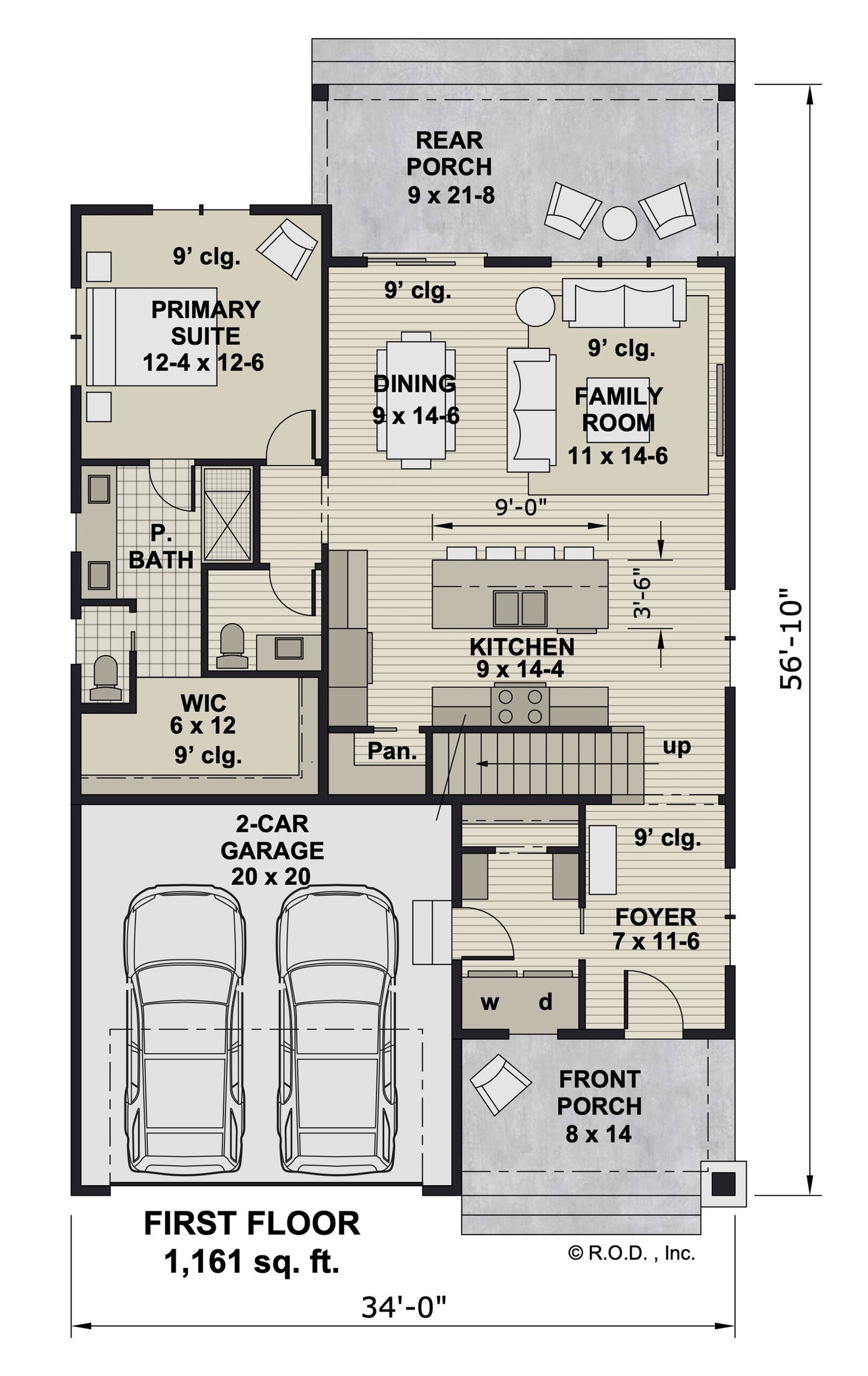 Craftsman House Plan - Adrian 87466 - 1st Floor Plan