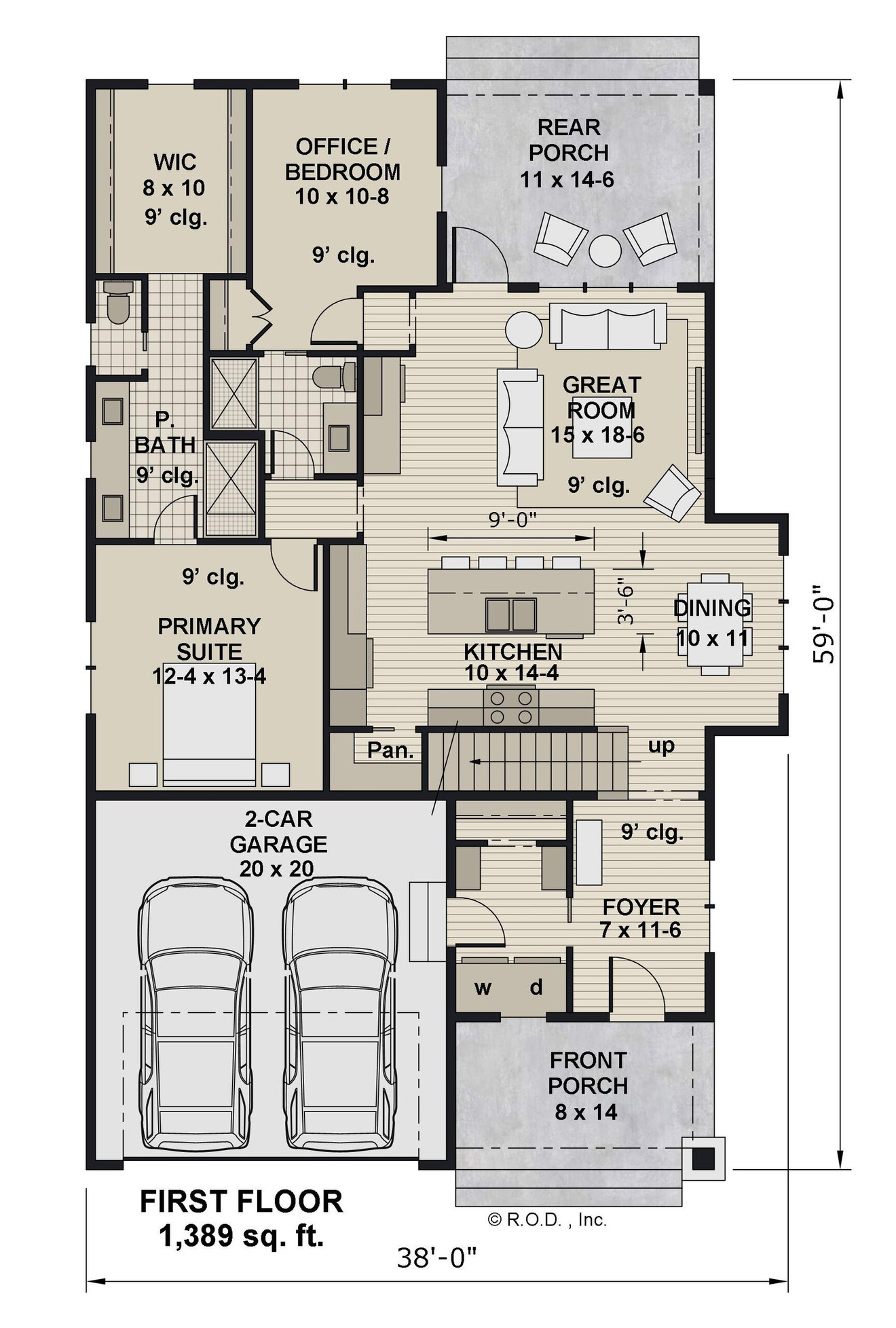 Farmhouse House Plan - Chattanooga 14614 - 1st Floor Plan