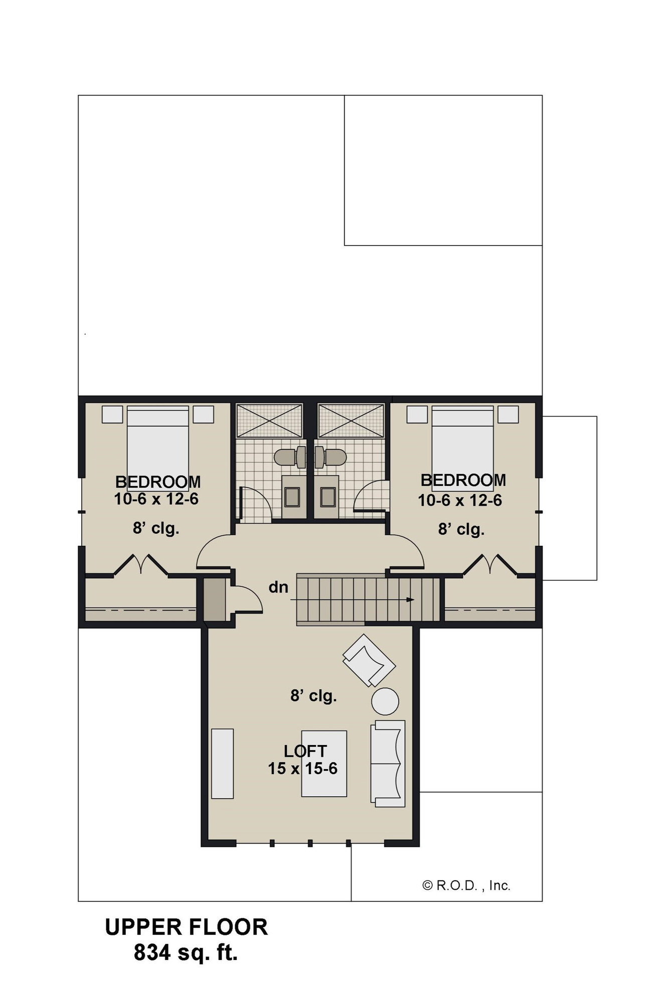 Farmhouse House Plan - Chattanooga 14614 - 2nd Floor Plan