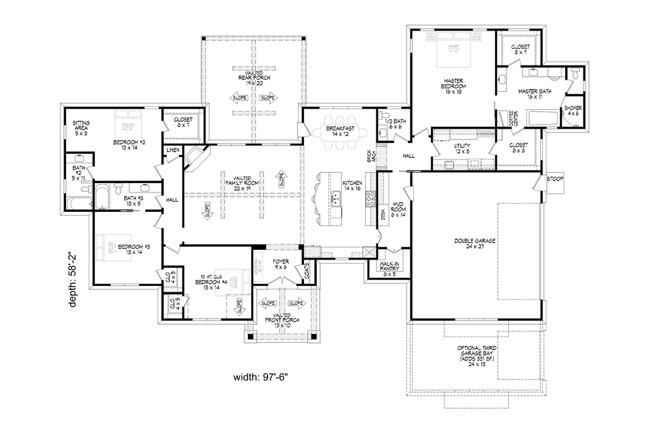 Farmhouse House Plan - Shane's Farmhouse 71774 - 1st Floor Plan