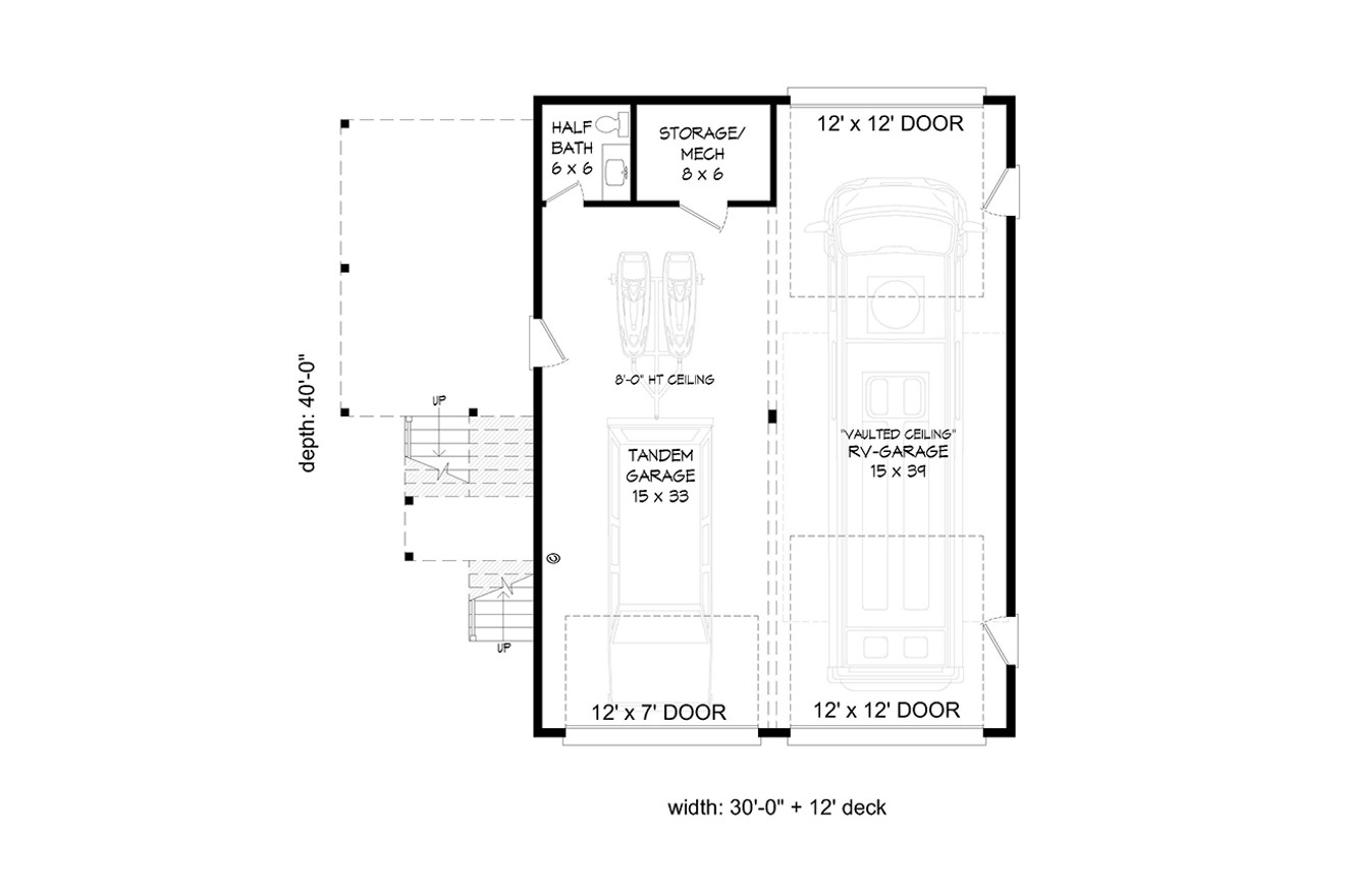 Contemporary House Plan - Clear Creek Garage 90782 - 1st Floor Plan