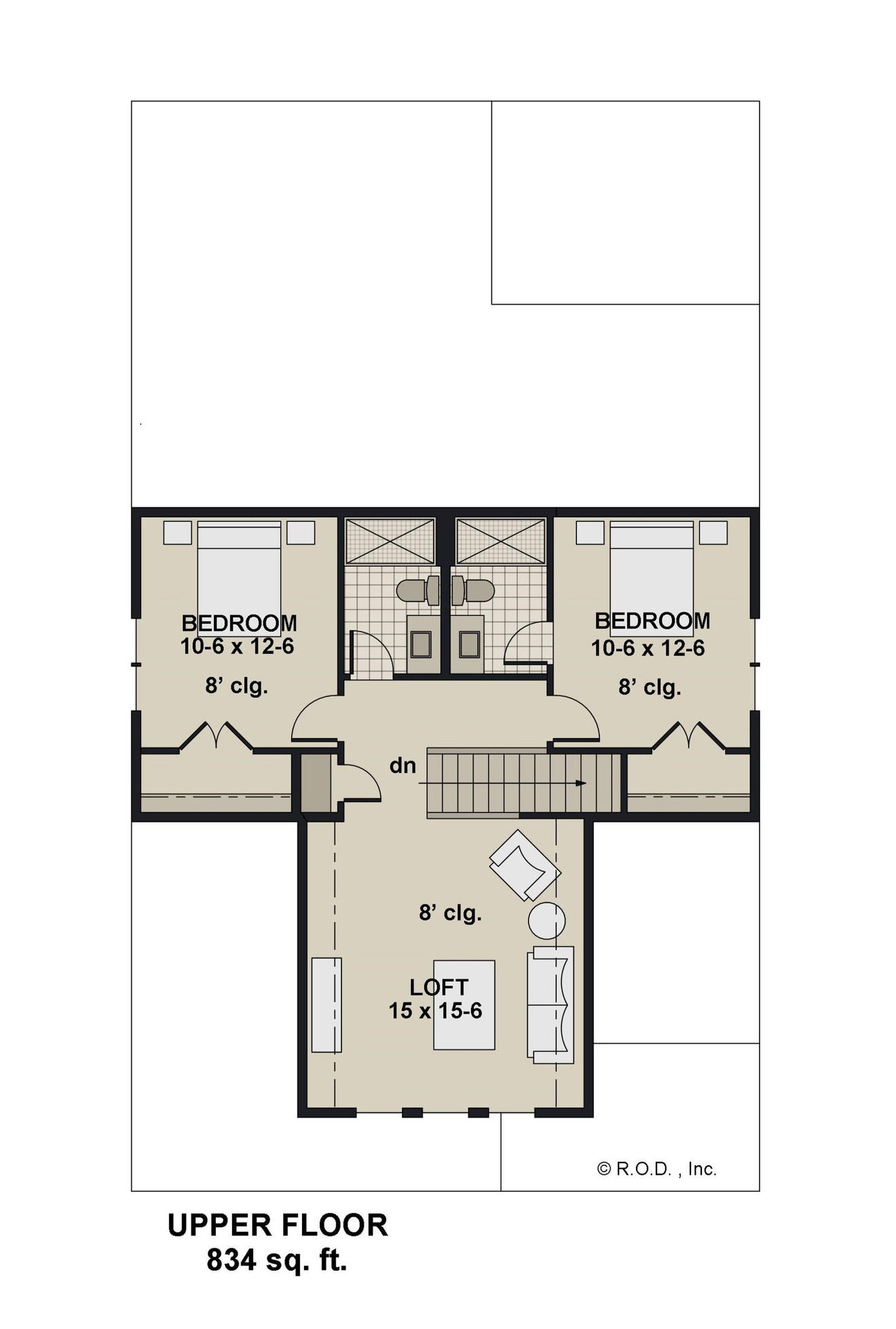 Bungalow House Plan - Gaston 28945 - 2nd Floor Plan