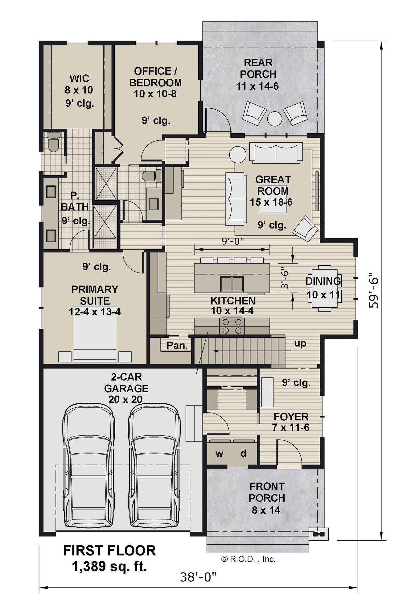 Craftsman House Plan - Beaufort 18730 - 1st Floor Plan